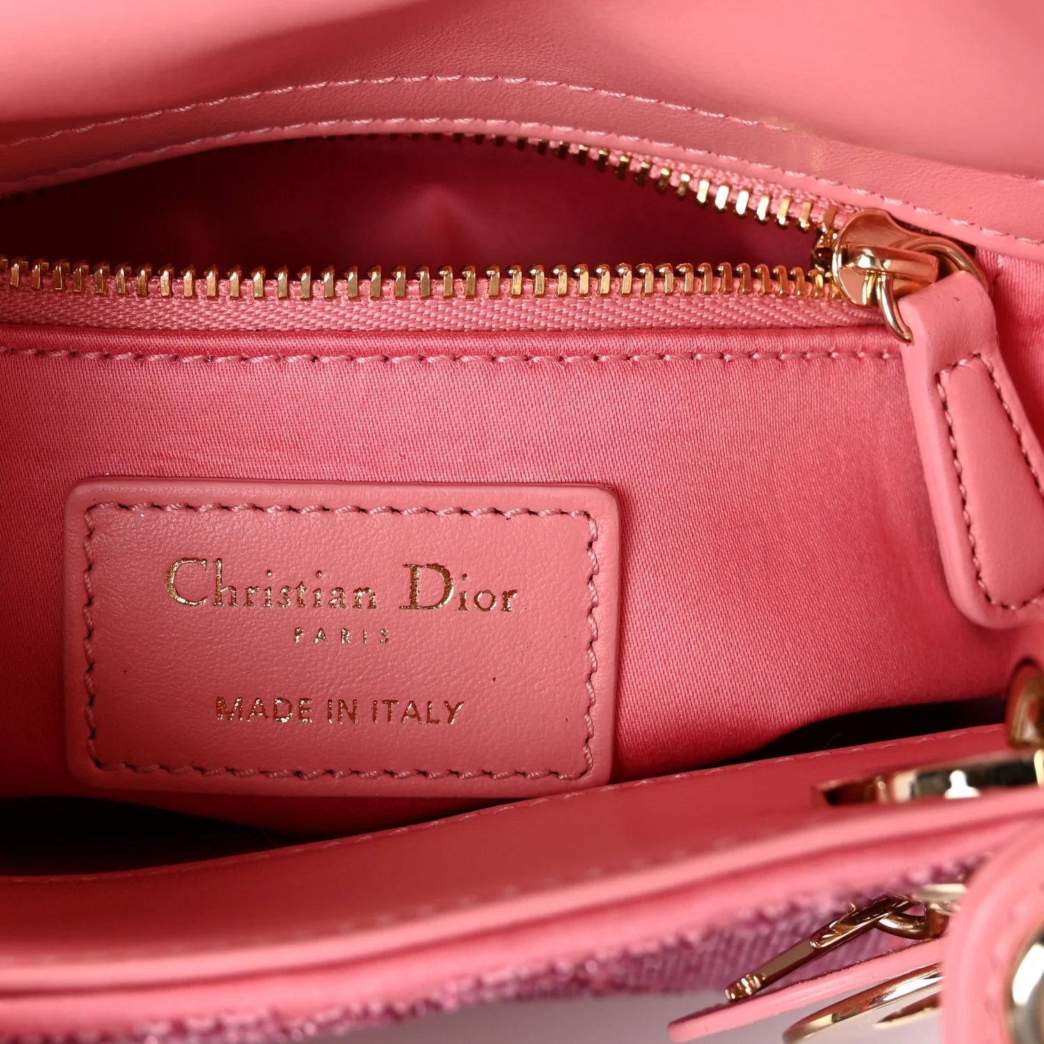 Lambskin Cannage Beaded Embroidered Mini Lady Dior Light Pink