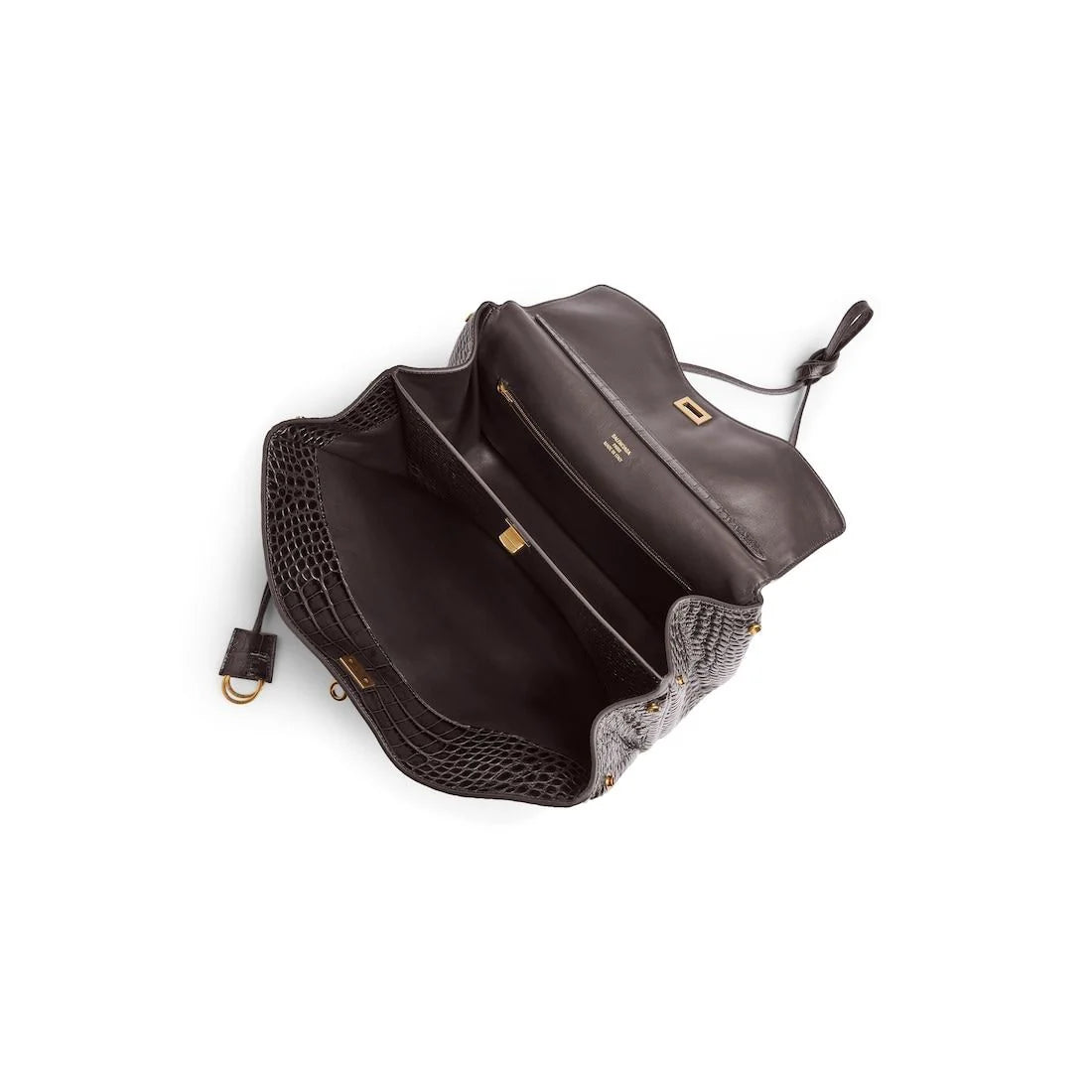 DARK BROWN LEATHER RODEO HANDBAG