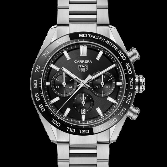 Unworn  Carrera Chronograph, Stainless Steel and Ceramic, 44Mm, Ref# CBN2A1B.BA0643, Box & Papers