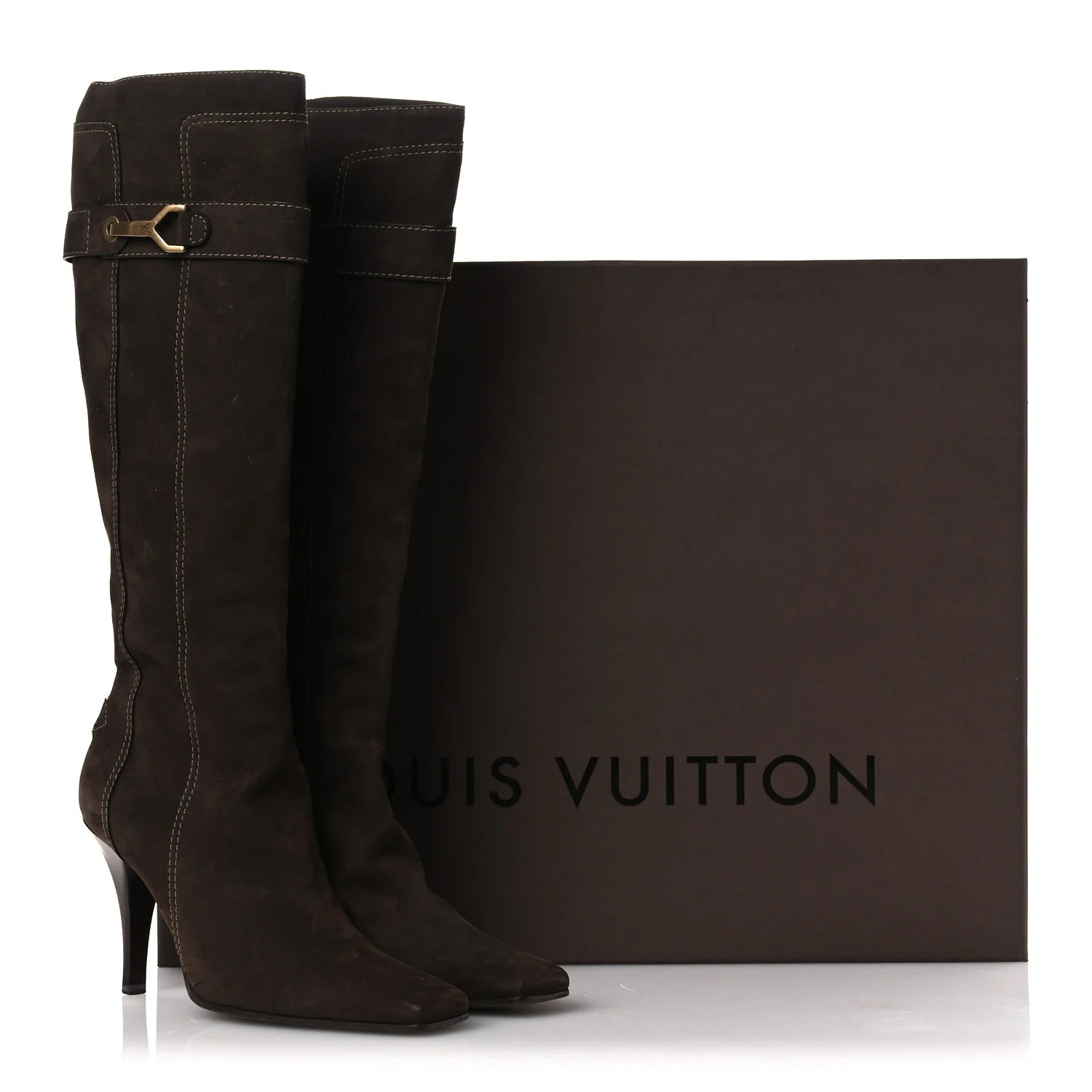 Suede High Boots 40 Brown