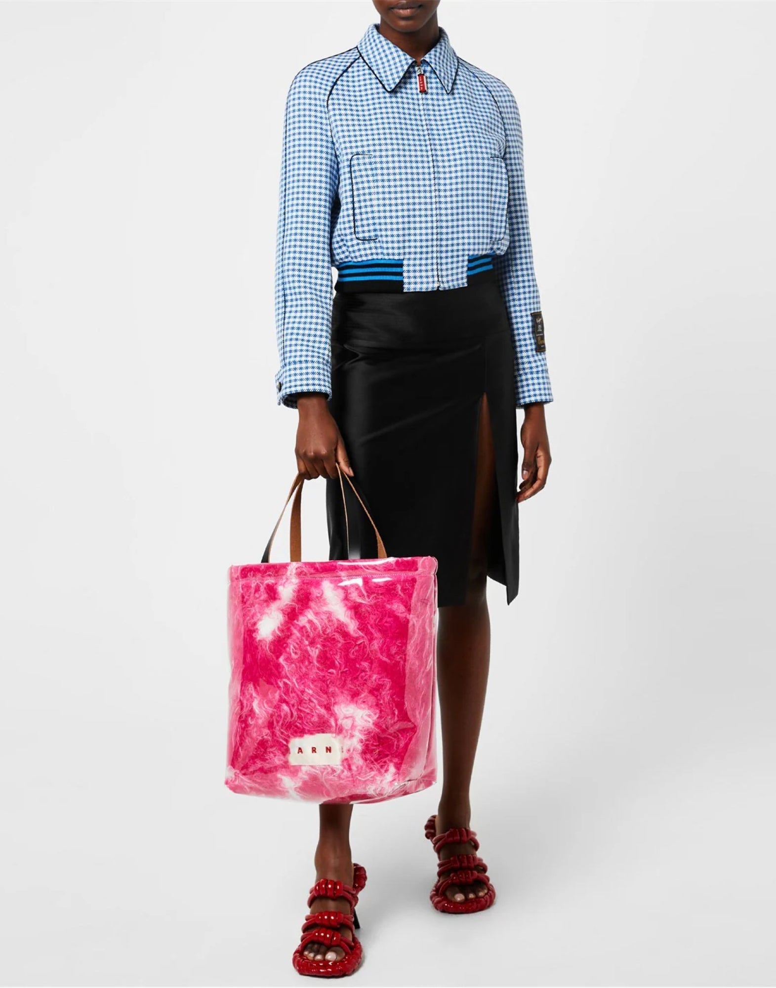 LOGO PATCH COVERED SHEARLING TOTE BAG