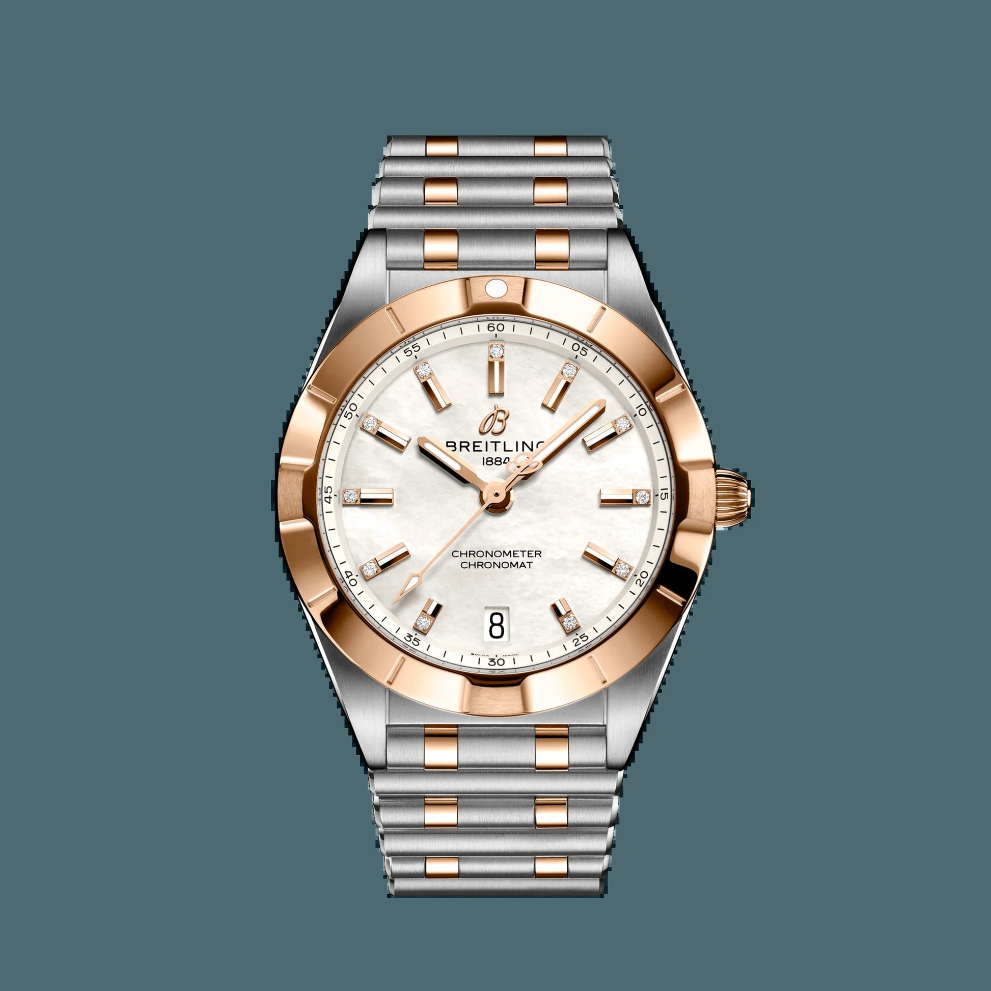 Chronomat 32, Stainless Steel, 18K Red Gold and 11 Diamonds, Ref# U77310101A2U1, Unworn 2024