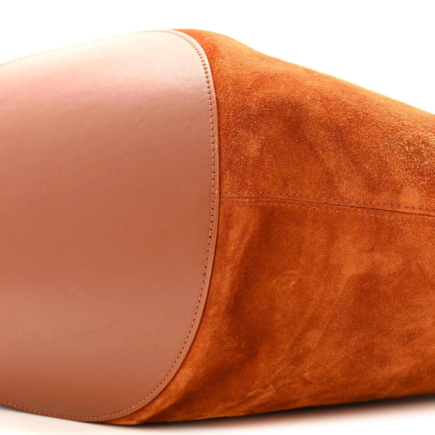 Suede Calfskin Medium Lotus Tote Caramel