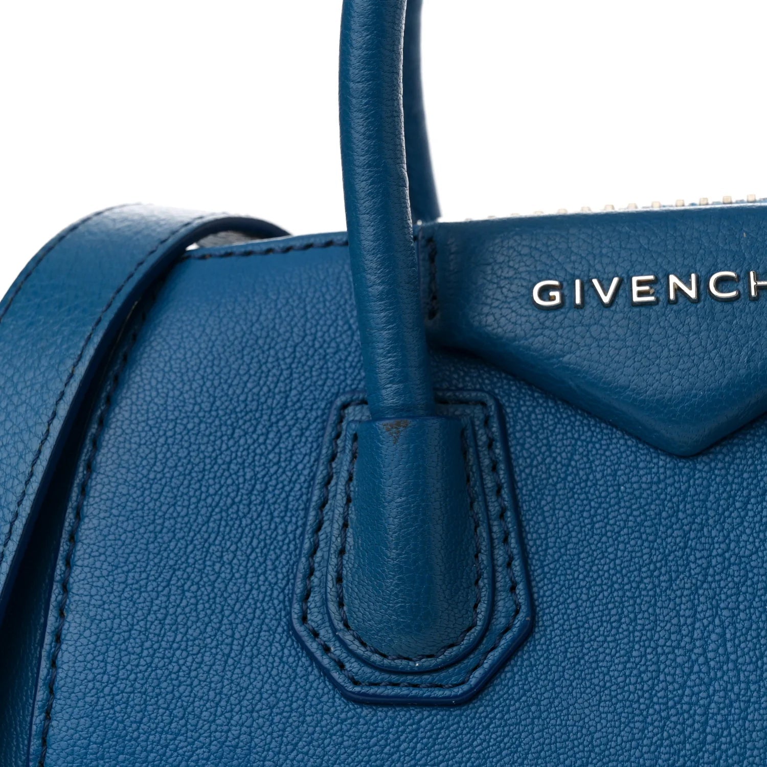 Sugar Goatskin Mini Antigona Persian Blue