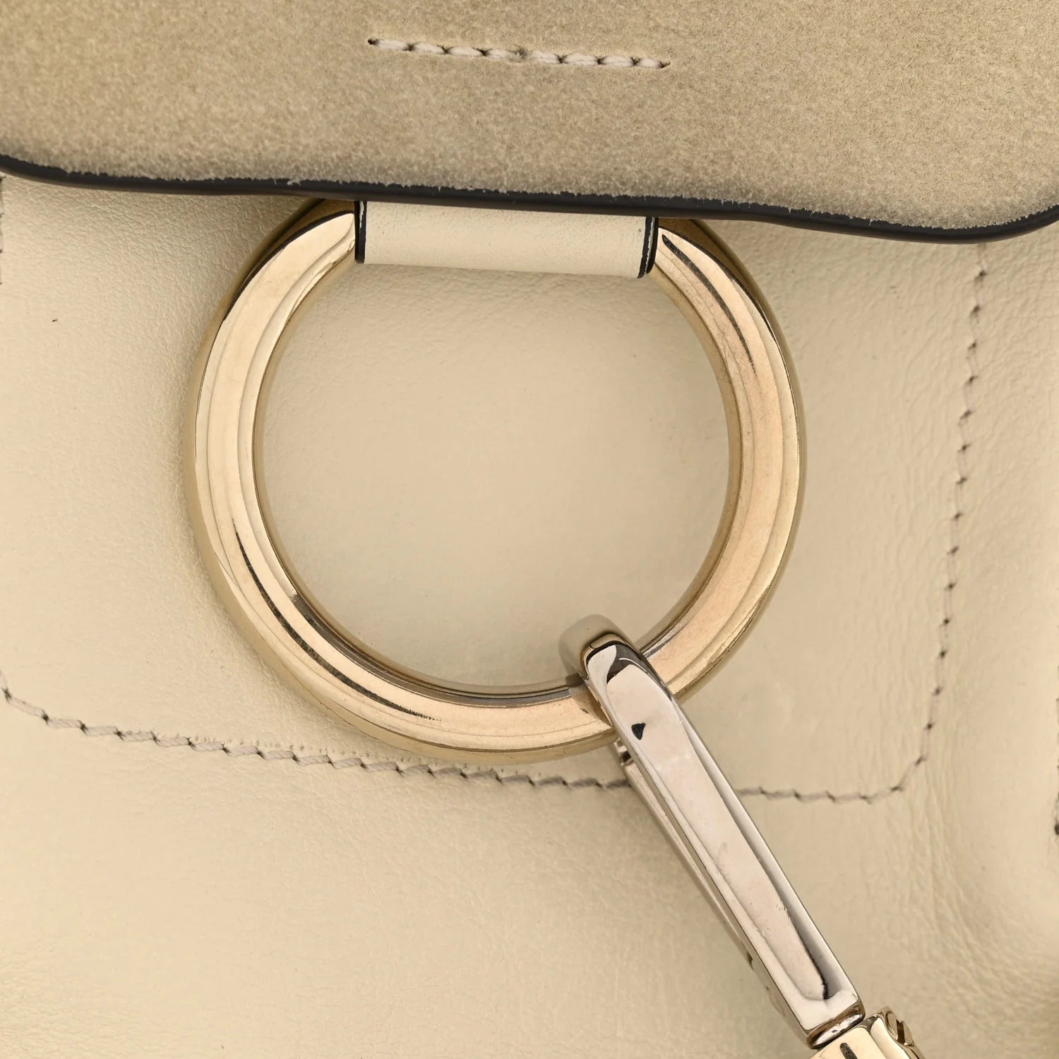 Suede Calfskin Mini Faye Backpack off White