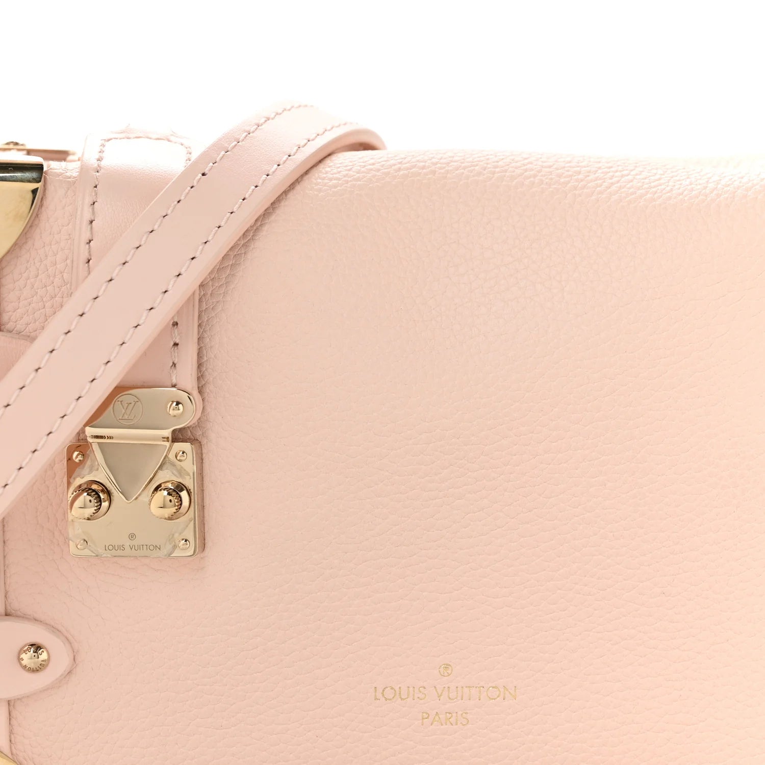 Grained Calfskin Side Trunk PM Pink Pearl