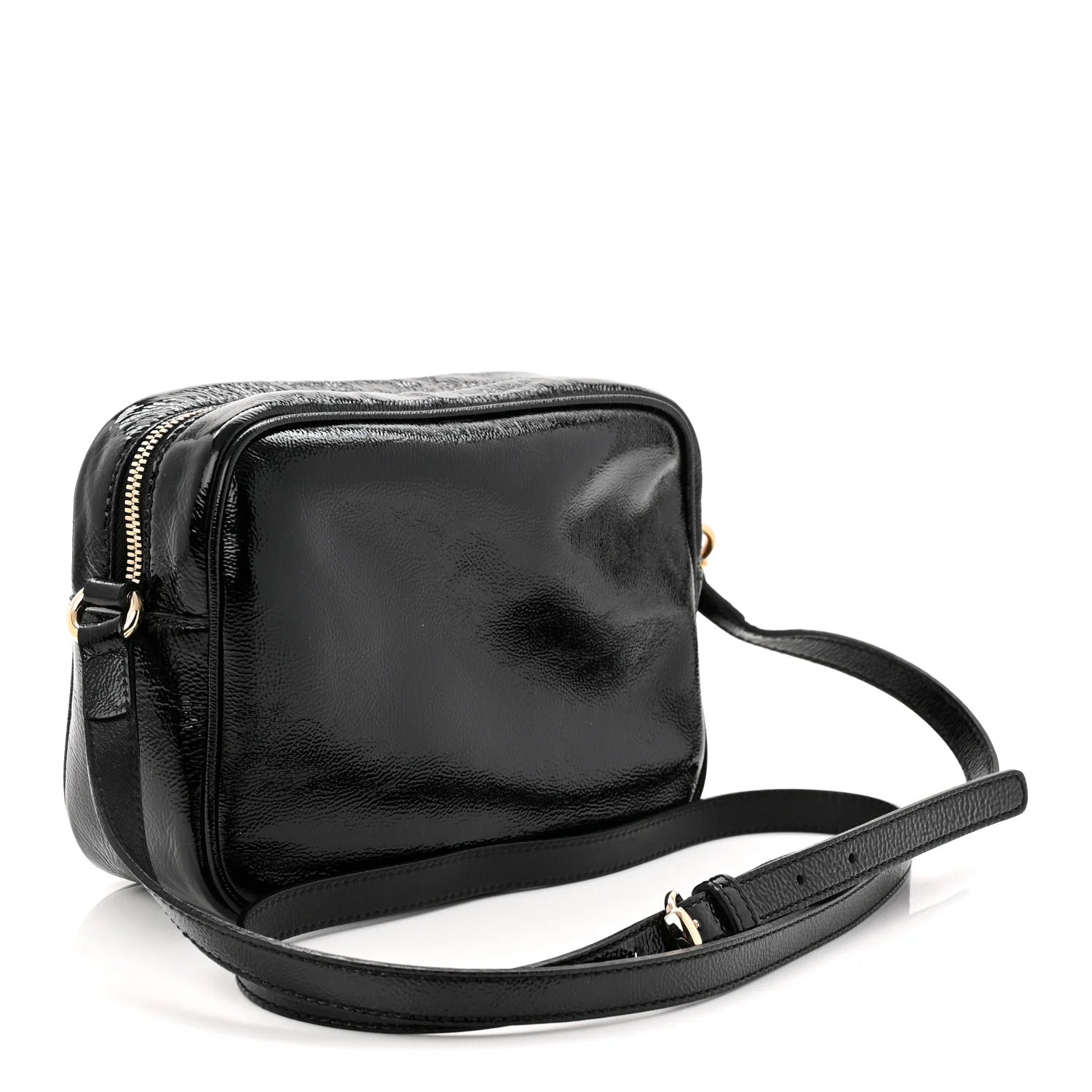 Soft Patent Small Soho Disco Bag Black