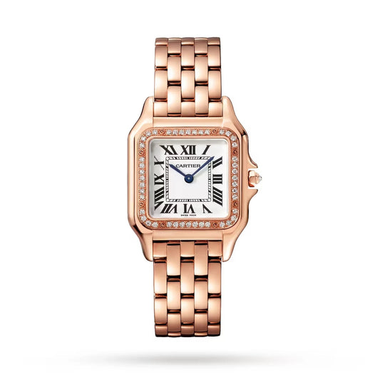 Unworn  Panthère De  Medium, 18K Rose Gold, Diamonds, 27Mm X 36Mm, Ref# WJPN0009, Box and Papers