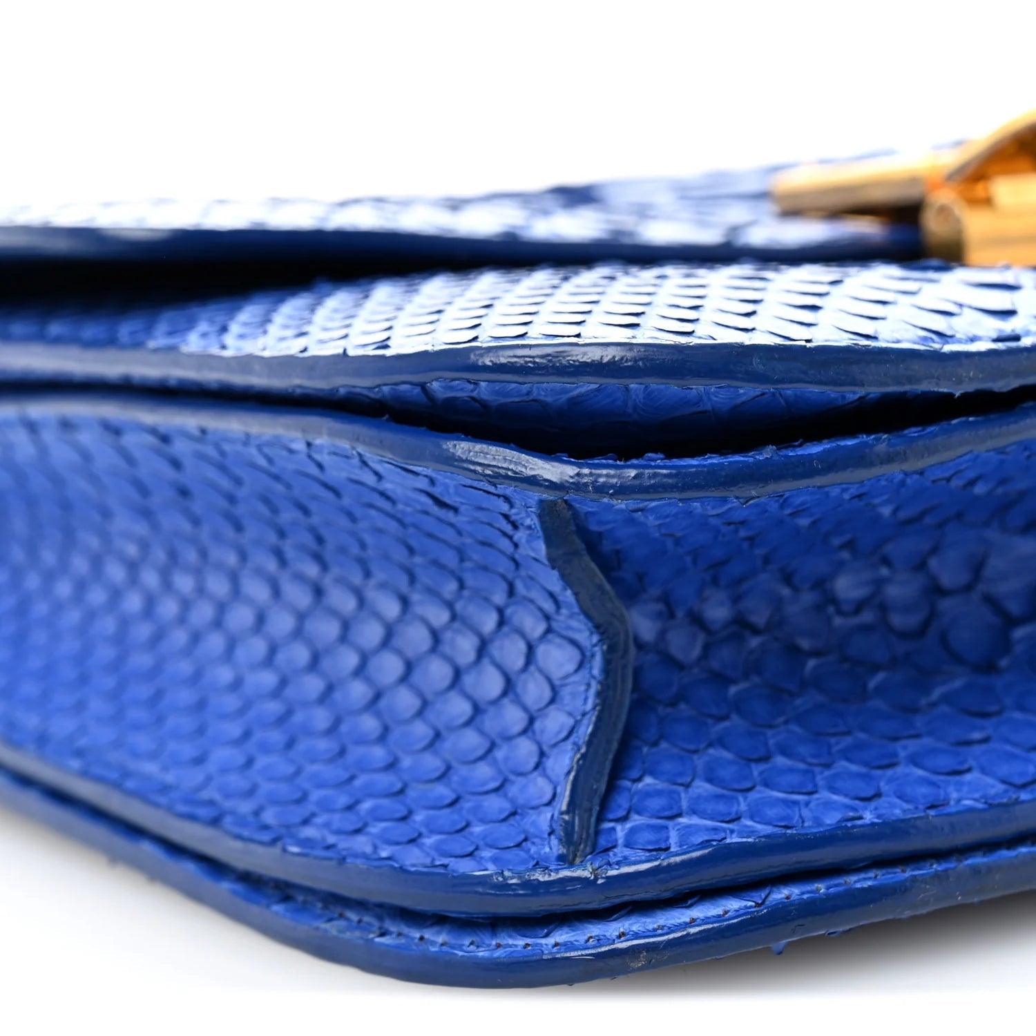 Snakeskin Medium Classic Box Flap Blue