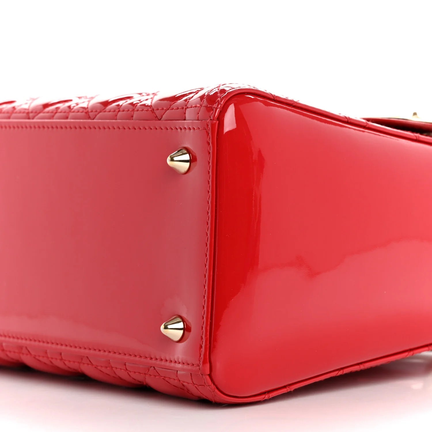 Patent Cannage Medium Lady Dior Red