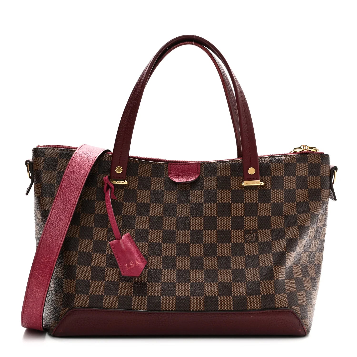 Damier Ebene Cuir Taurillon Hyde Park Fuchsia