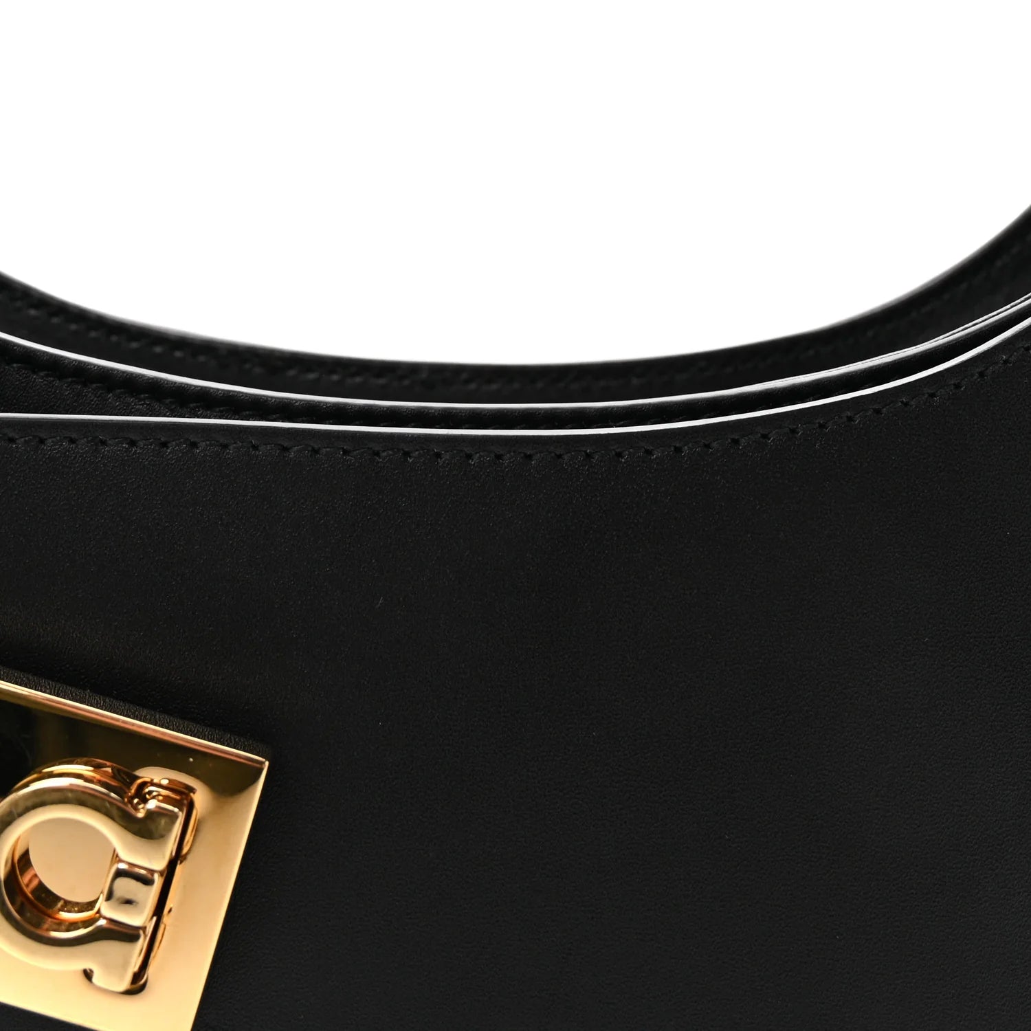 Soft Calfskin Gancini Hobo Black