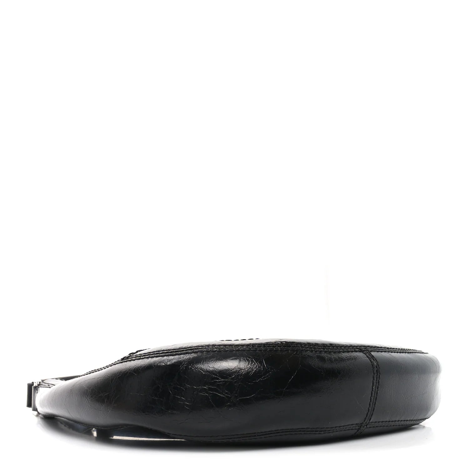 Crinkled Calfskin Cruiser Crescent Bag Black