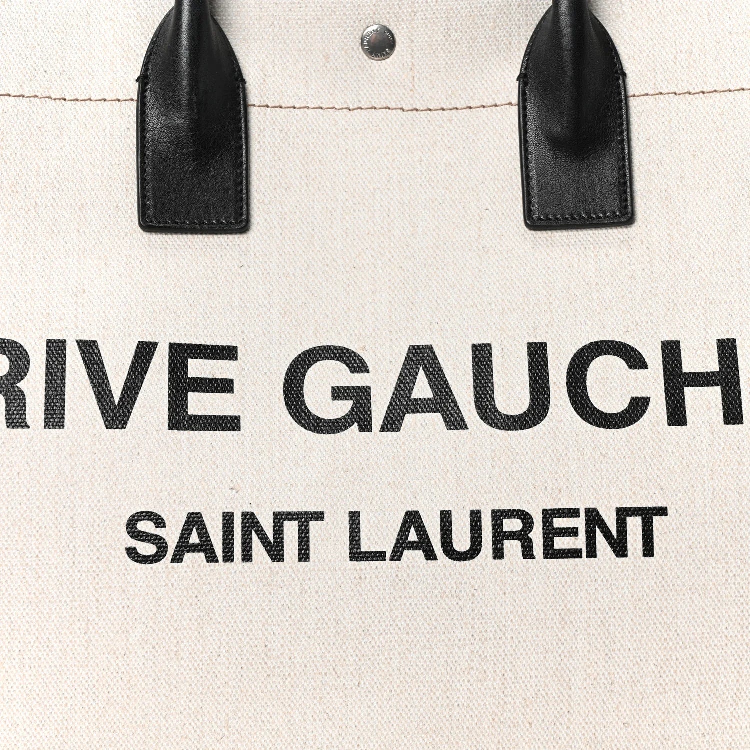 Linen Calfskin Rive Gauche Tote Optic White