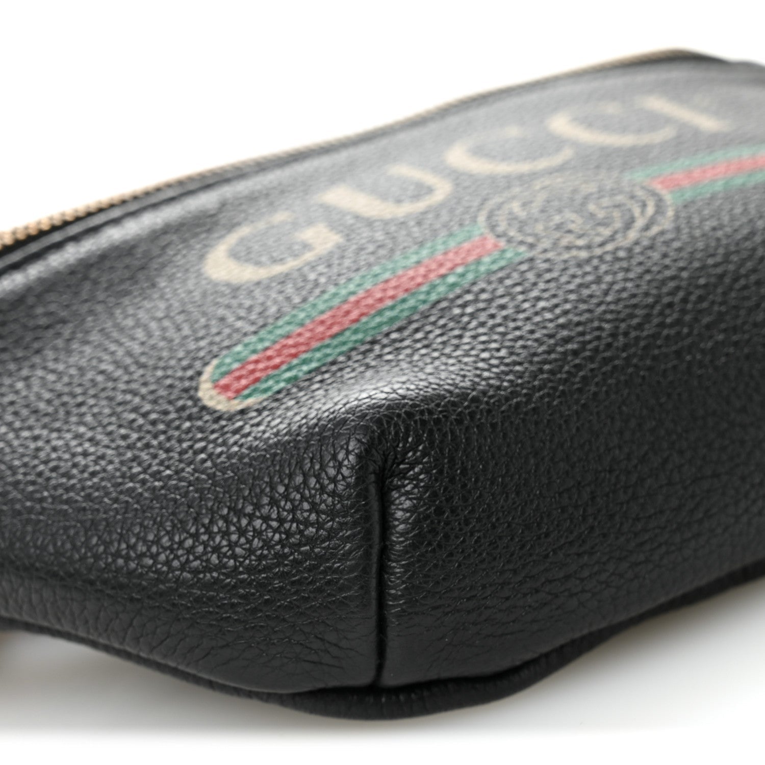 Grained Calfskin Small Logo Belt Bag Black