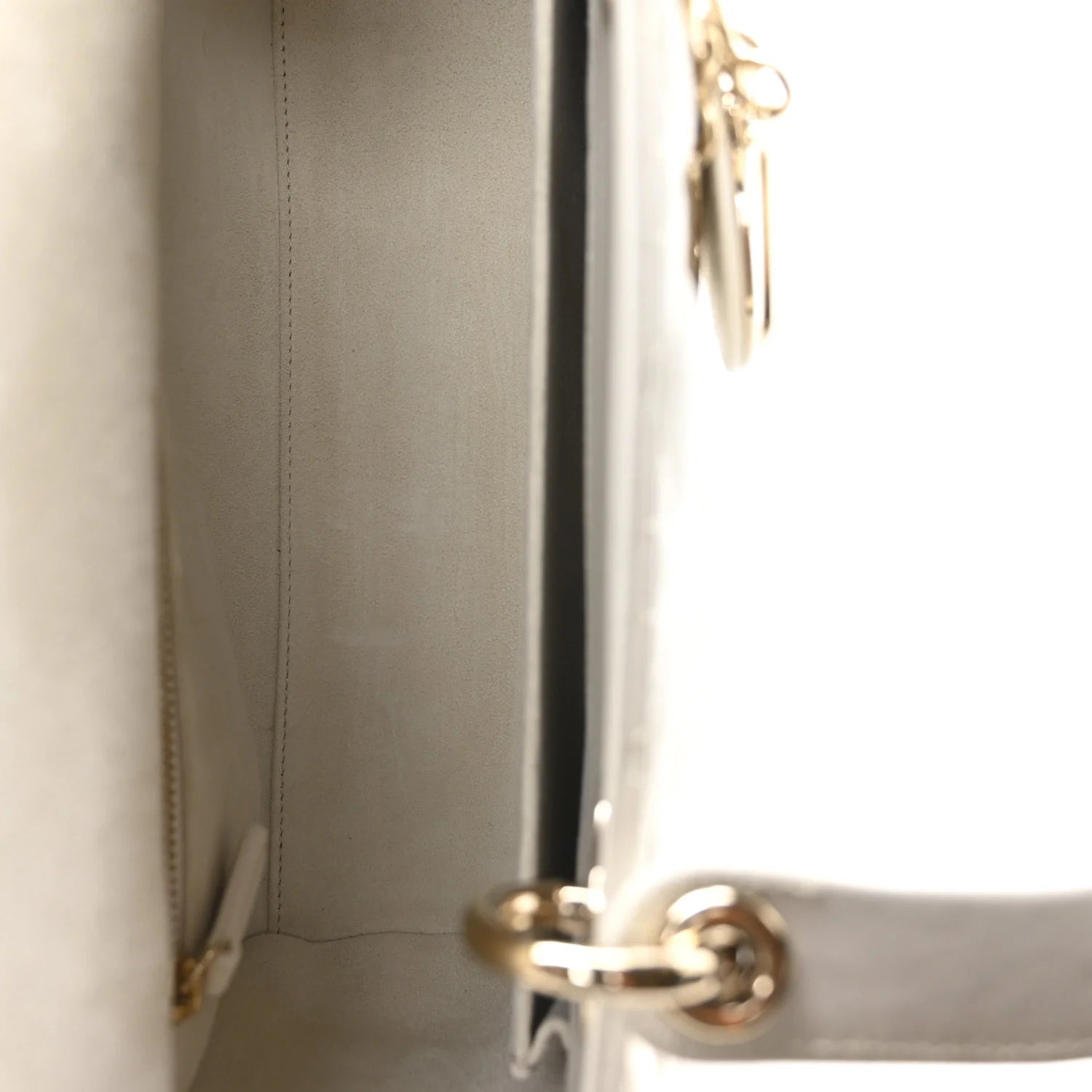 Lambskin Cannage Medium Lady Dior White