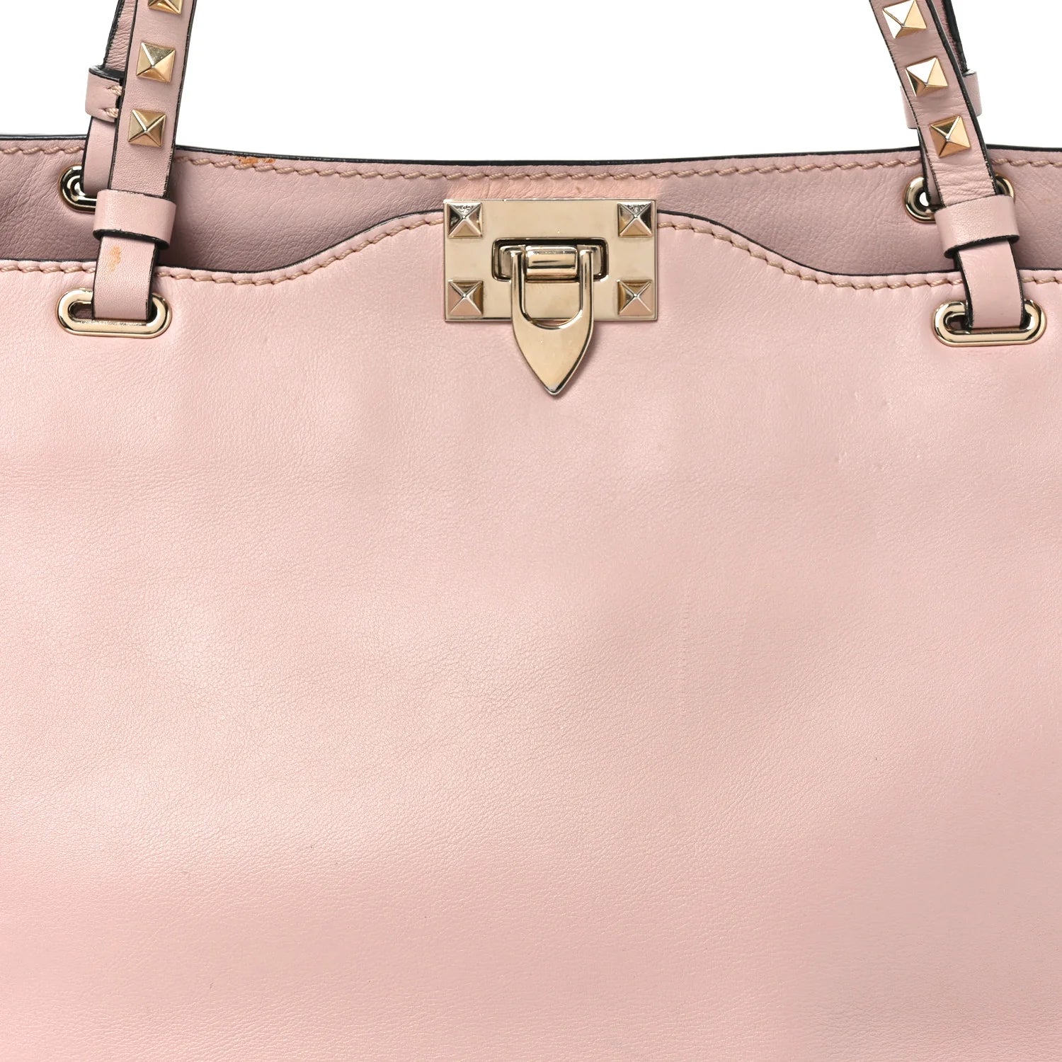 Vitello Medium Rockstud Tote Poudre