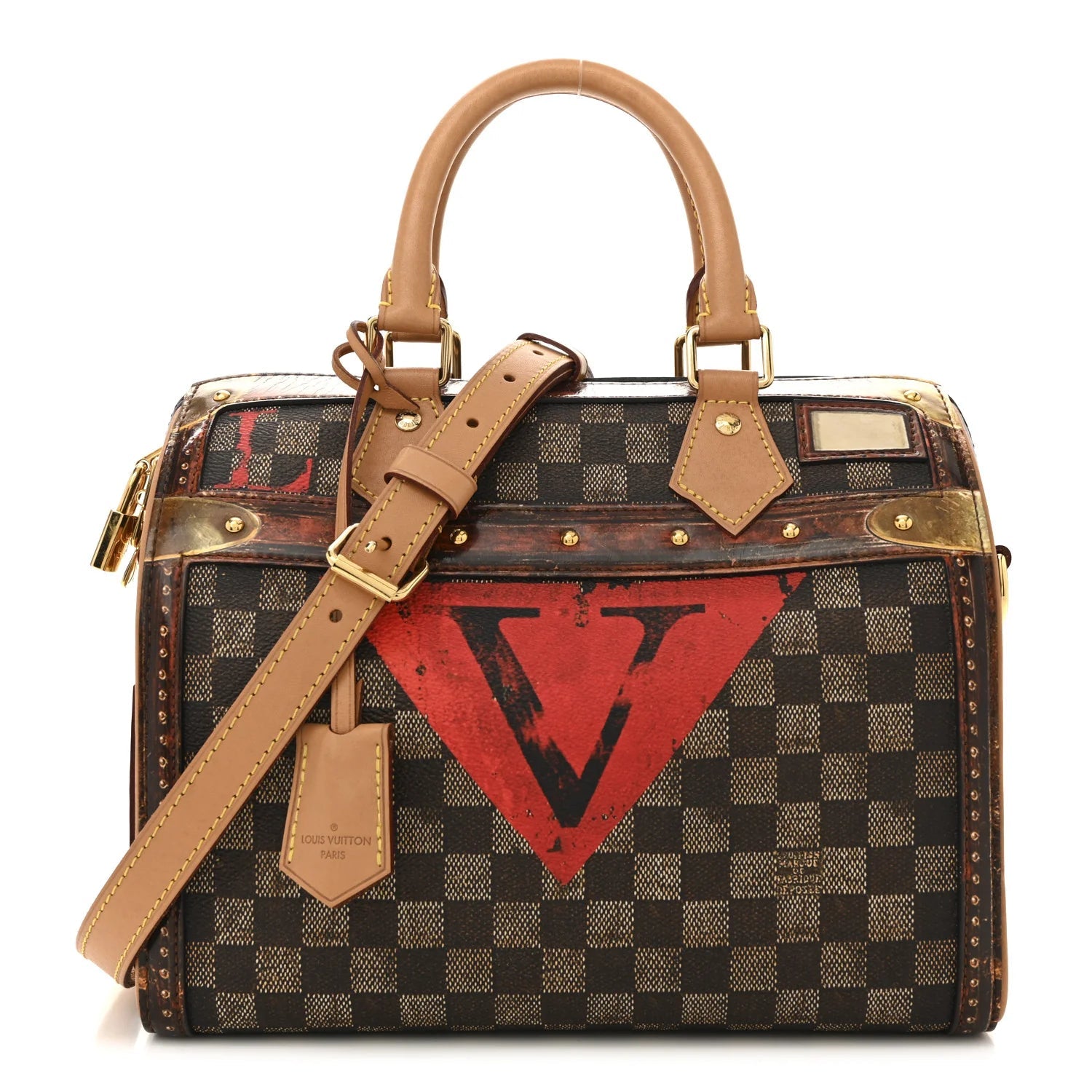 Transformed Damier Ebene Time Trunk Speedy Bandouliere 25 Black