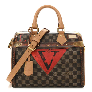 Transformed Damier Ebene Time Trunk Speedy Bandouliere 25 Black