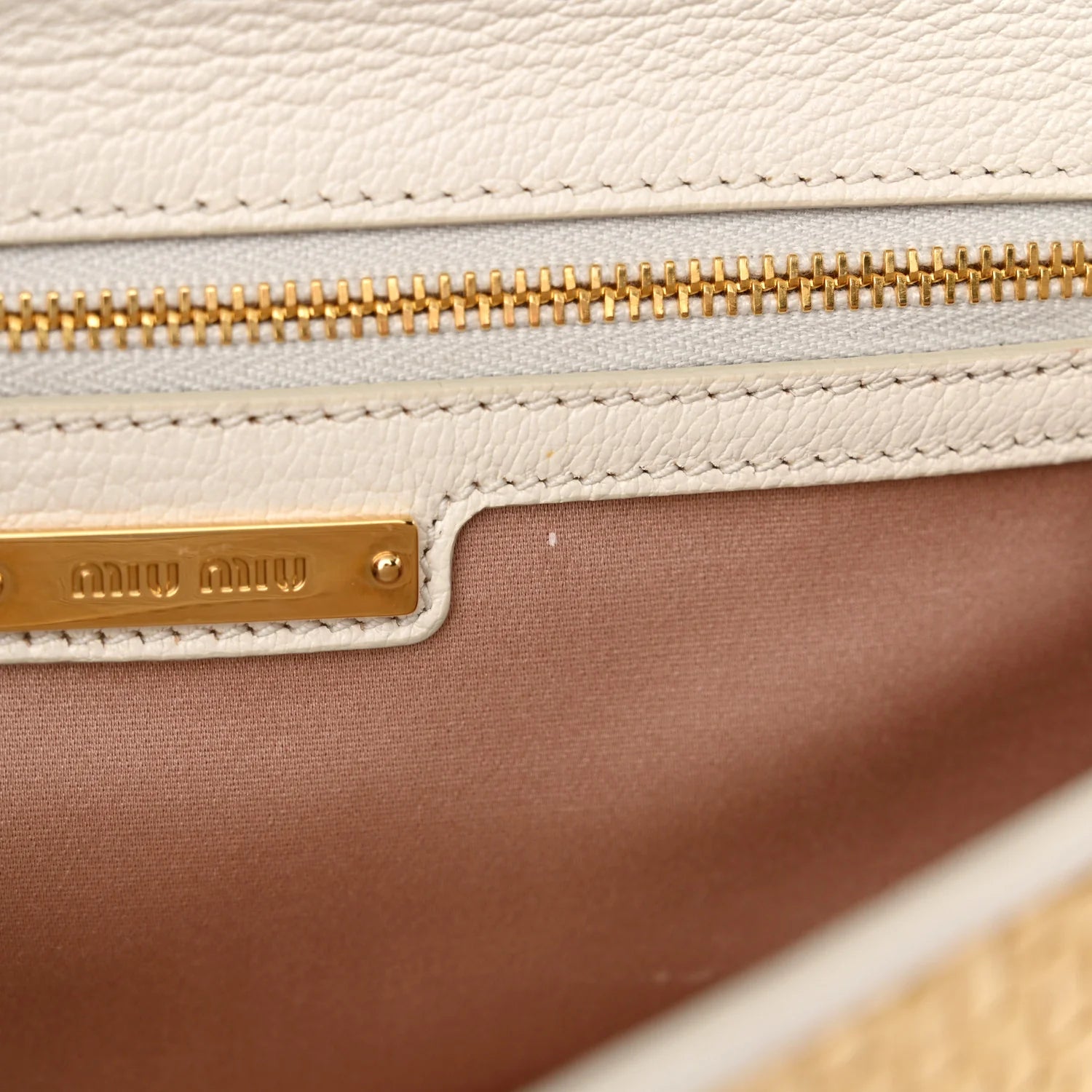 Raffia Madras Crystal Embellished Lady Shoulder Bag Naturale White