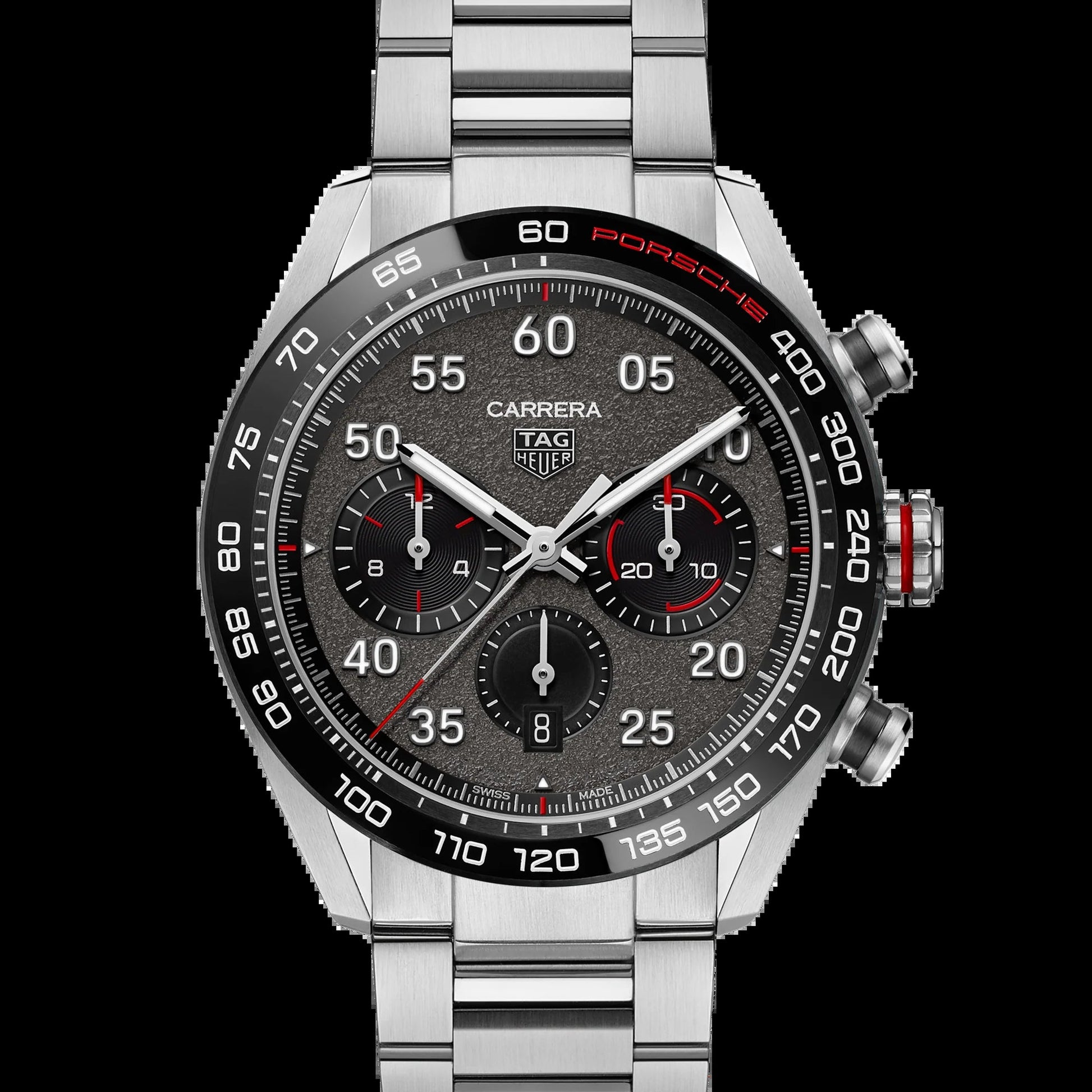 Unworn  Carrera Chronograph X Porsche, Stainless Steel, 44Mm, Ref# CBN2A1F.BA0643, Box & Papers
