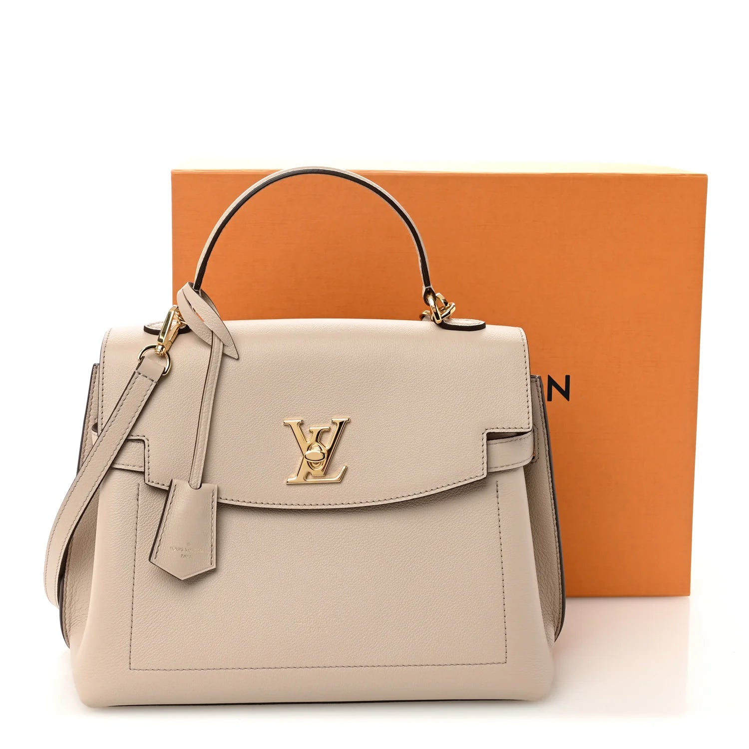 Soft Calfskin Lockme Ever MM Greige