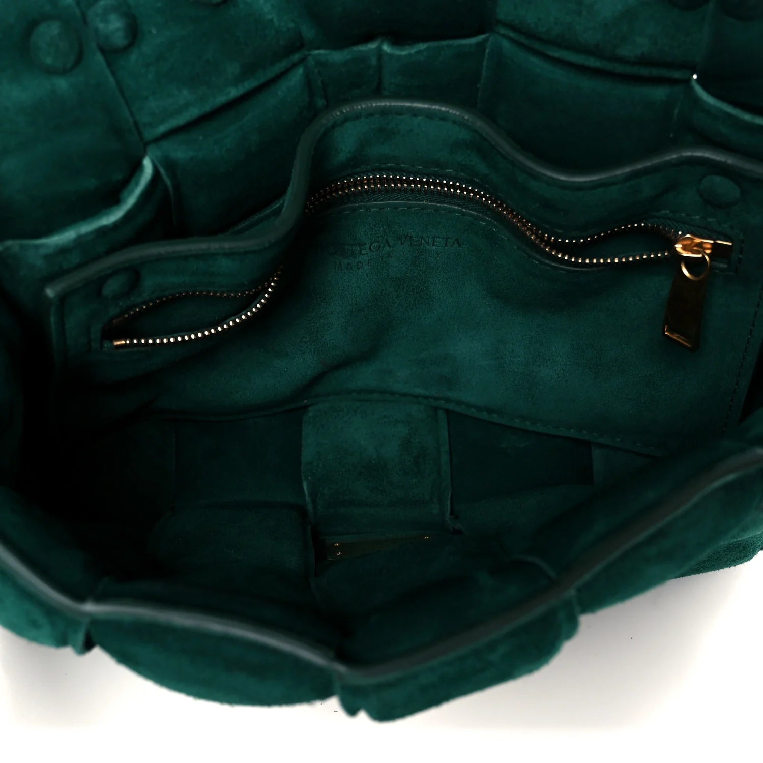 Suede Maxi Intrecciato Padded Chain Cassette Crossbody Bag Emerald Green