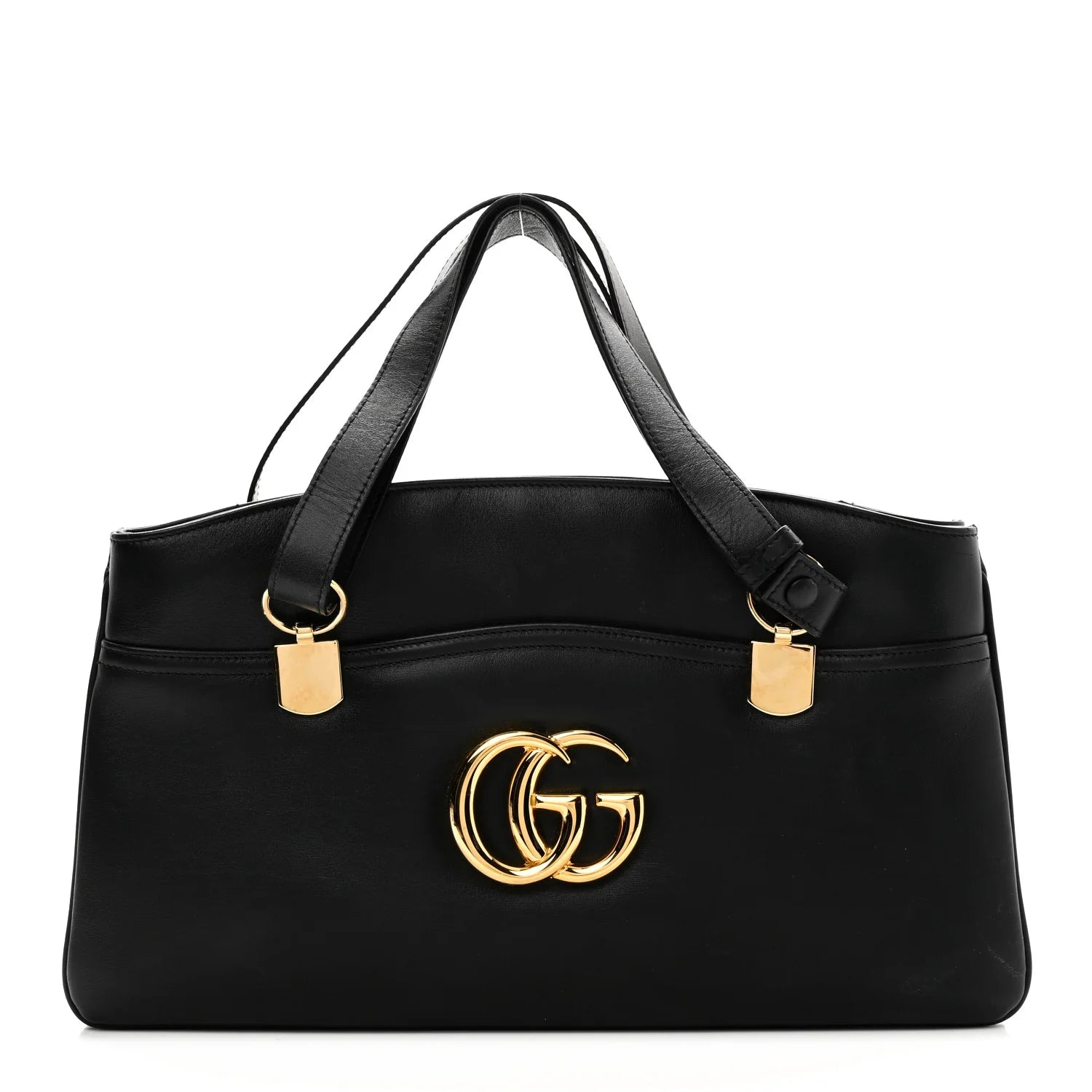 Vitello Palmellato Lux Large Arli Top Handle Bag Black