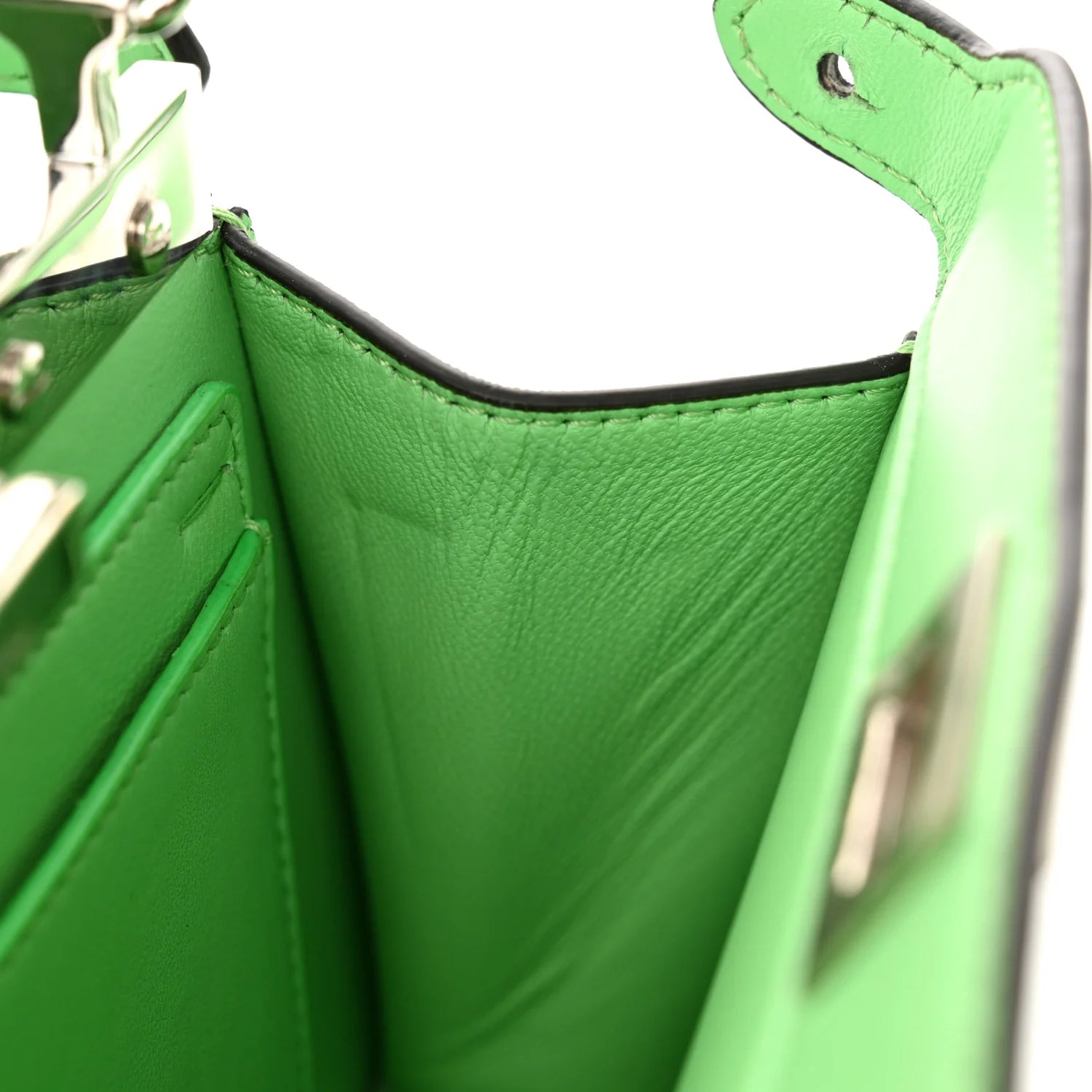 Shiny Nappa Petite Peekaboo I SEE U Satchel Edamame