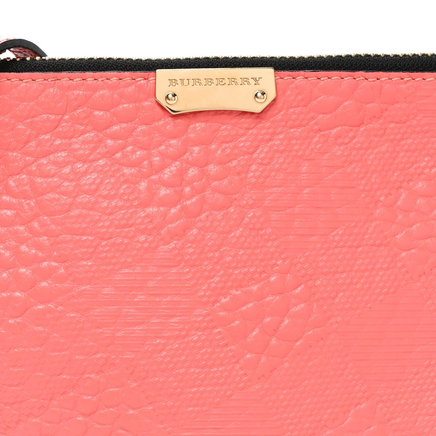 Signature Grain Calfskin Check Embossed Small Chichester Crossbody Clutch Bag Rose Pink