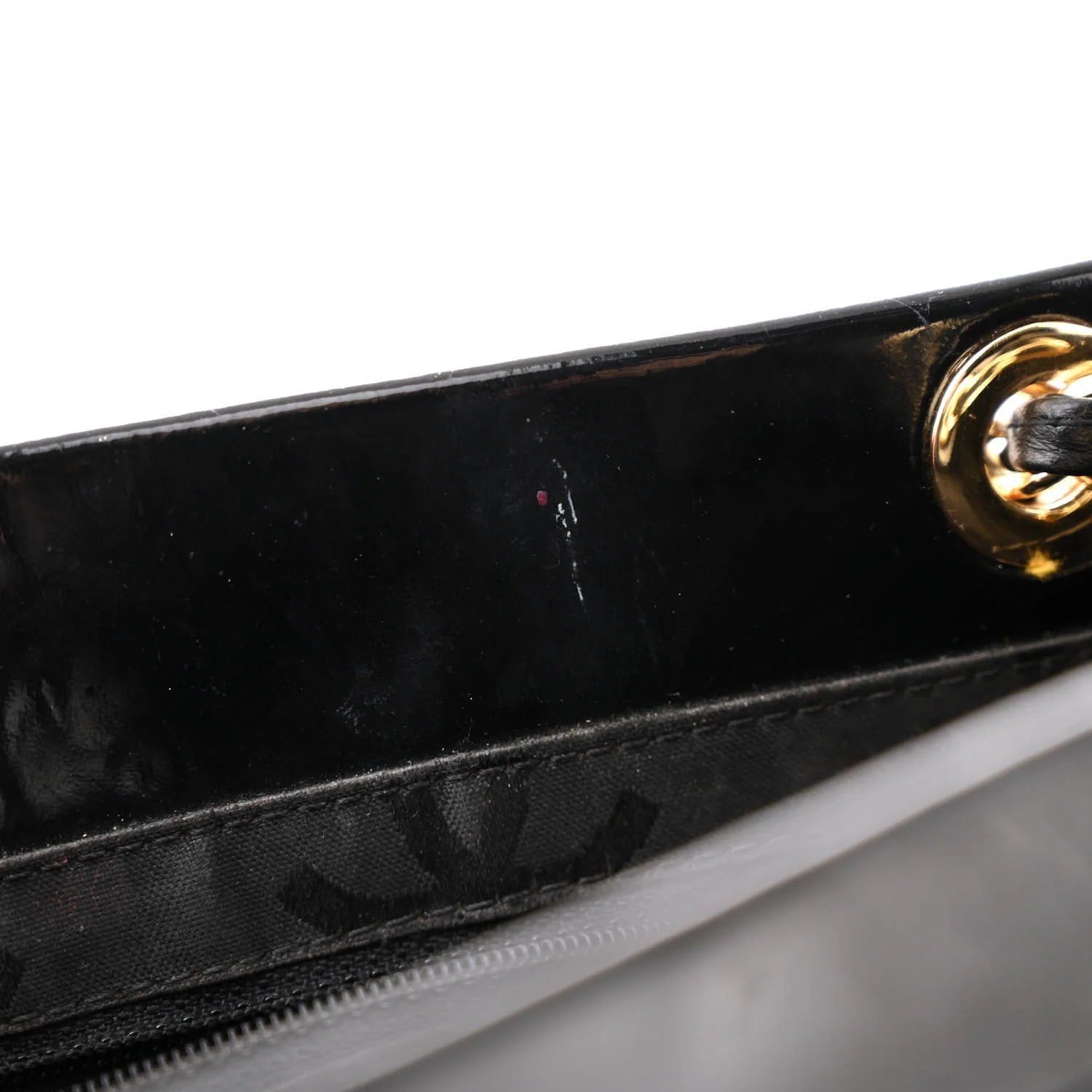 Patent Pony Hair Small Pocket Tote Black