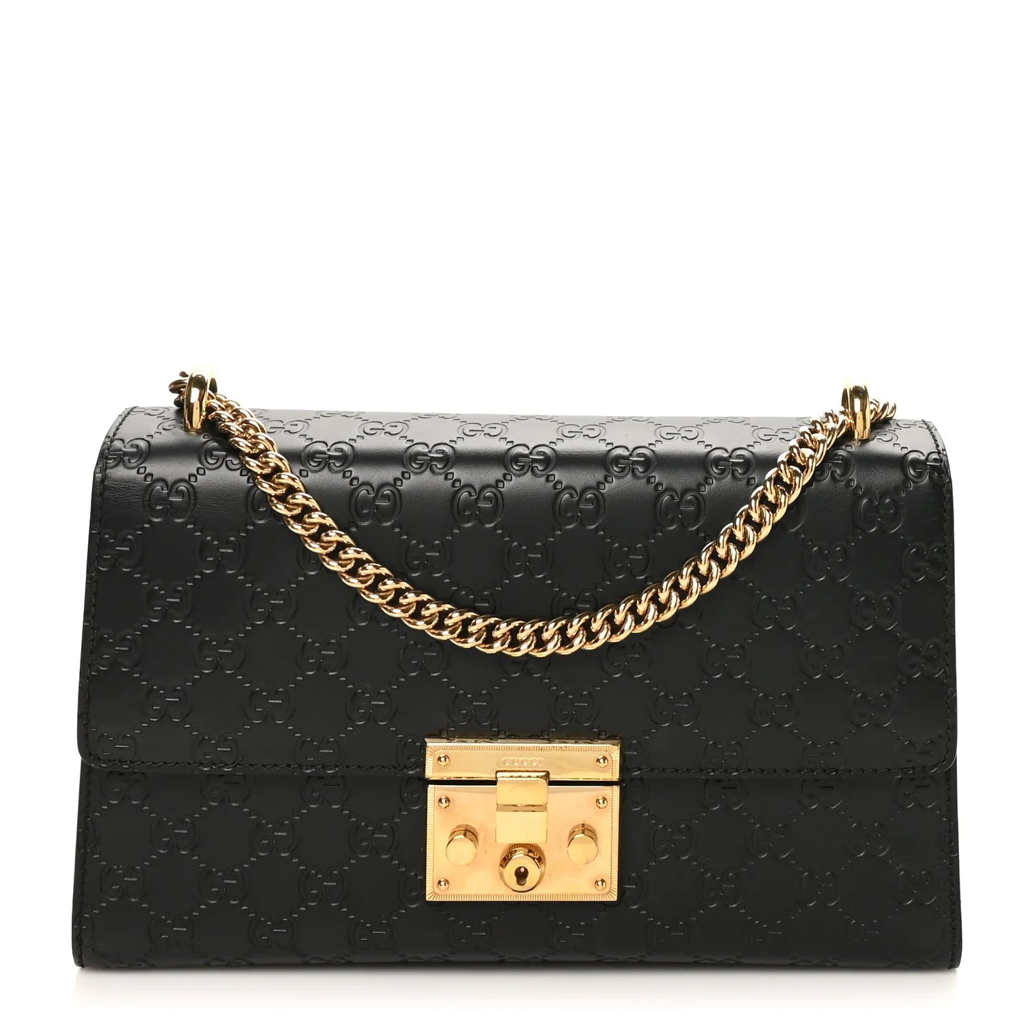 ssima Medium Padlock Shoulder Bag Black