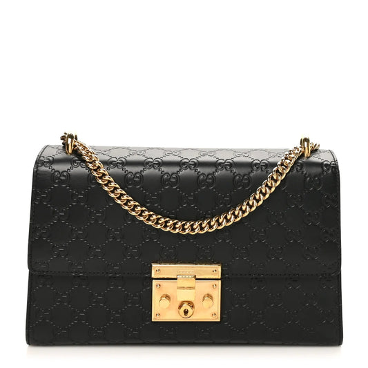 ssima Medium Padlock Shoulder Bag Black