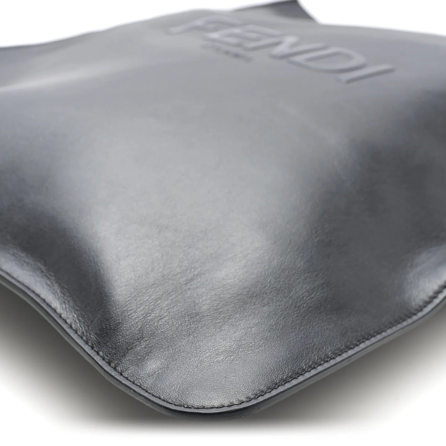 Vitello Grace Light Logo  Pack Flat Shopping Tote Black