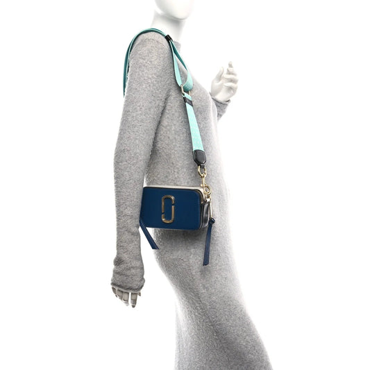 Saffiano Small Snapshot Camera Bag Navy Blue Multicolor