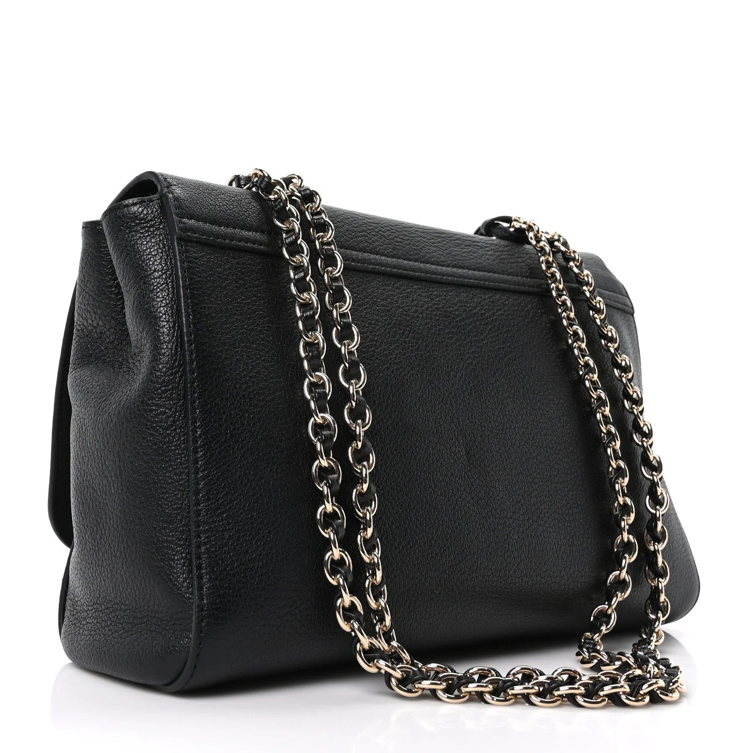 Small Classic Grain Calfskin Medium Lily Black