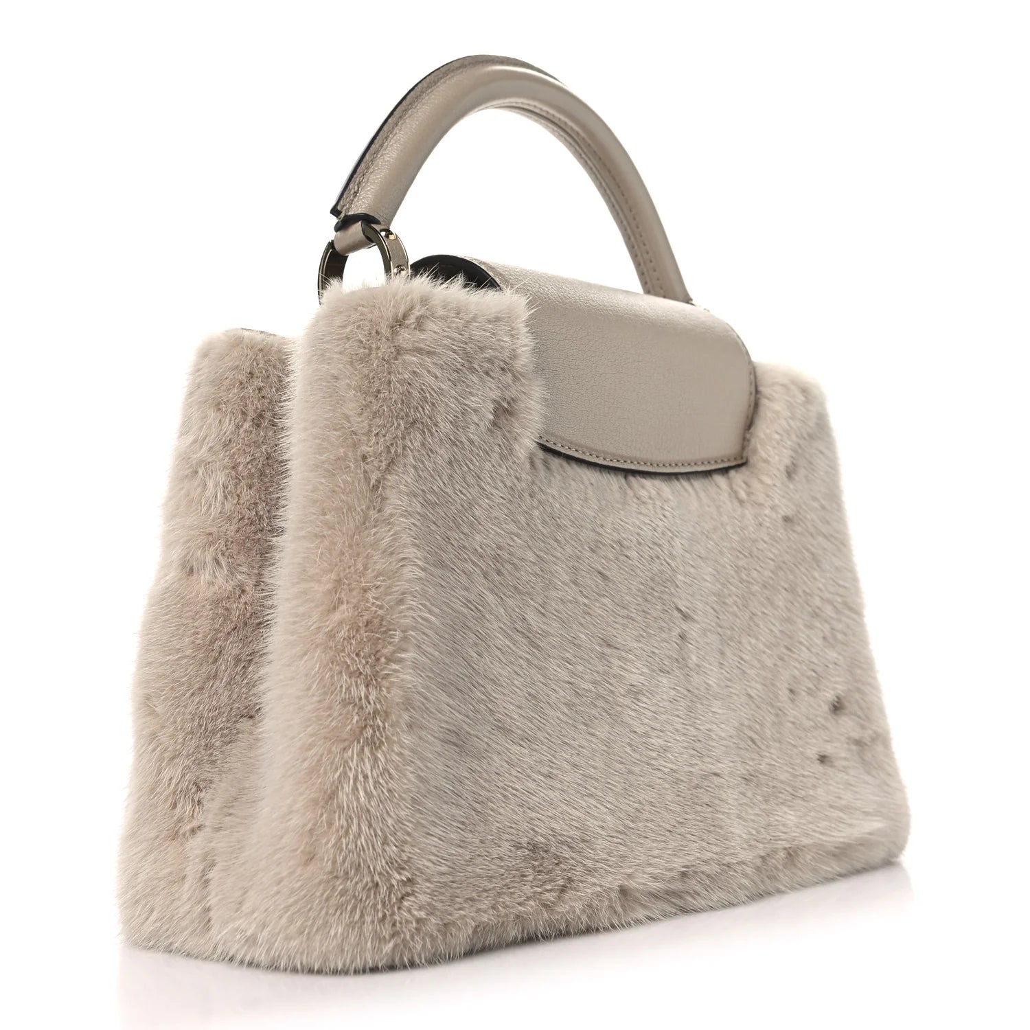 Mink Goatskin Capucines BB Beige