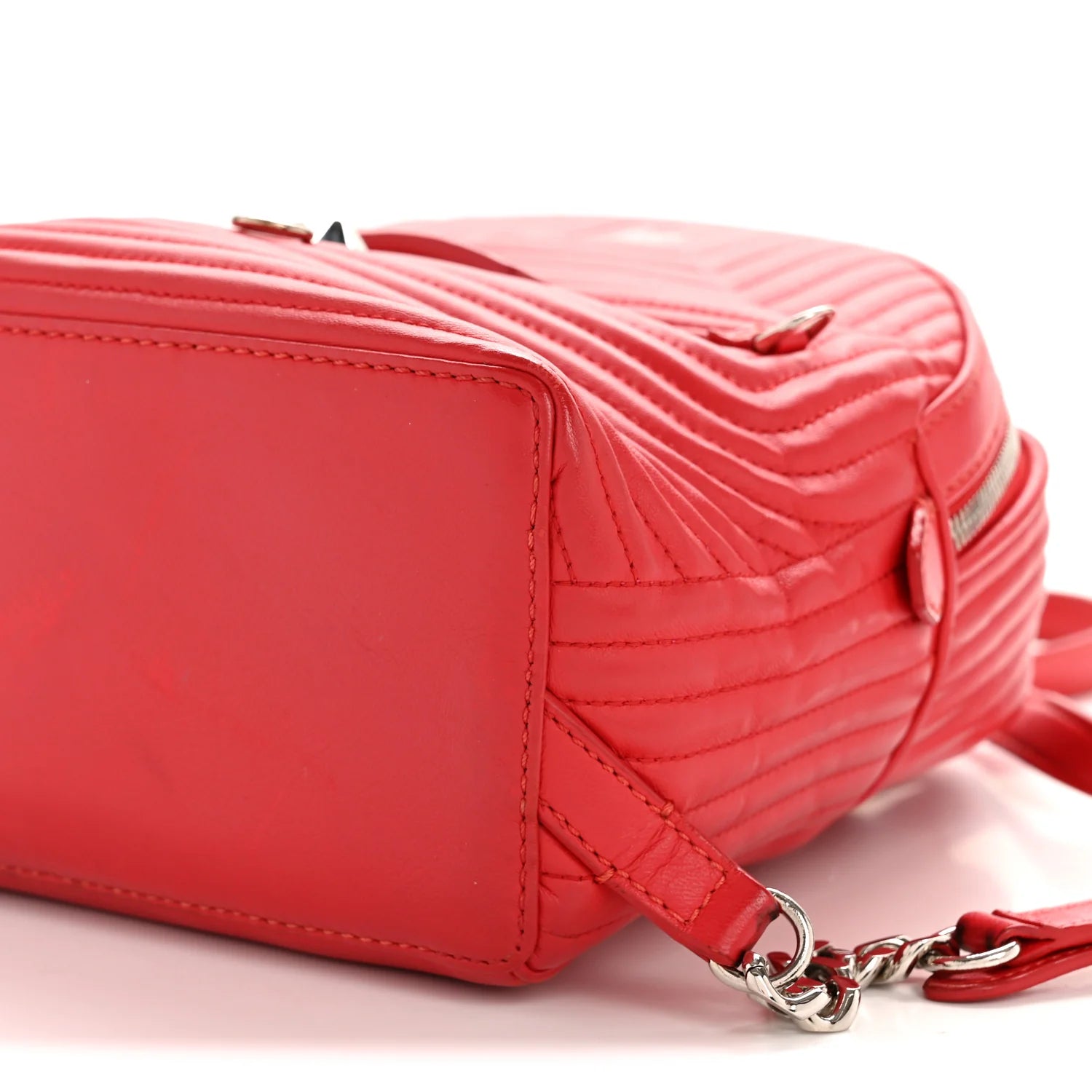 Shiny Nappa Trapuntata Mini Backpack Papavero