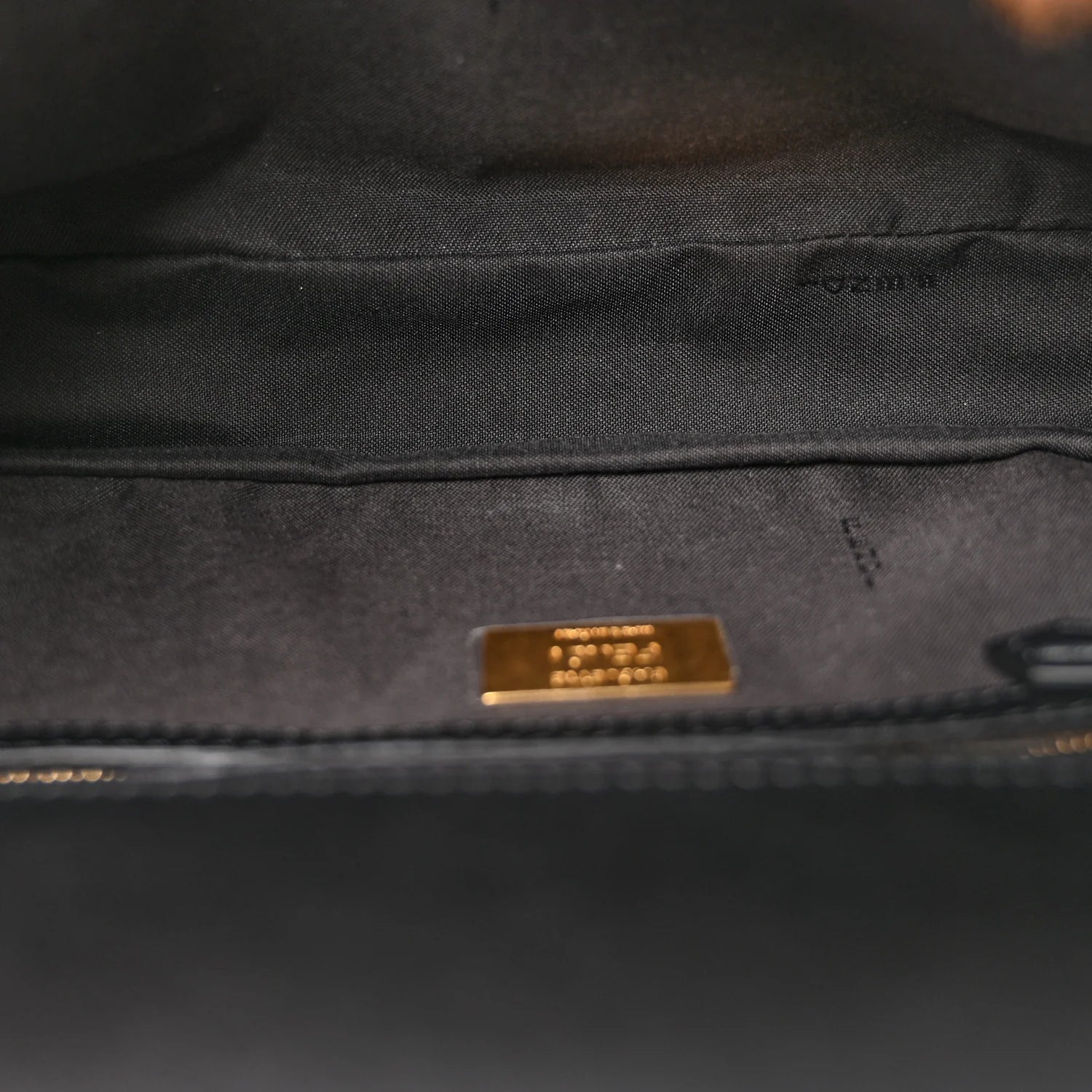 Shearling Vitello Dolce Macro FF 1974 Baguette Tobacco Black