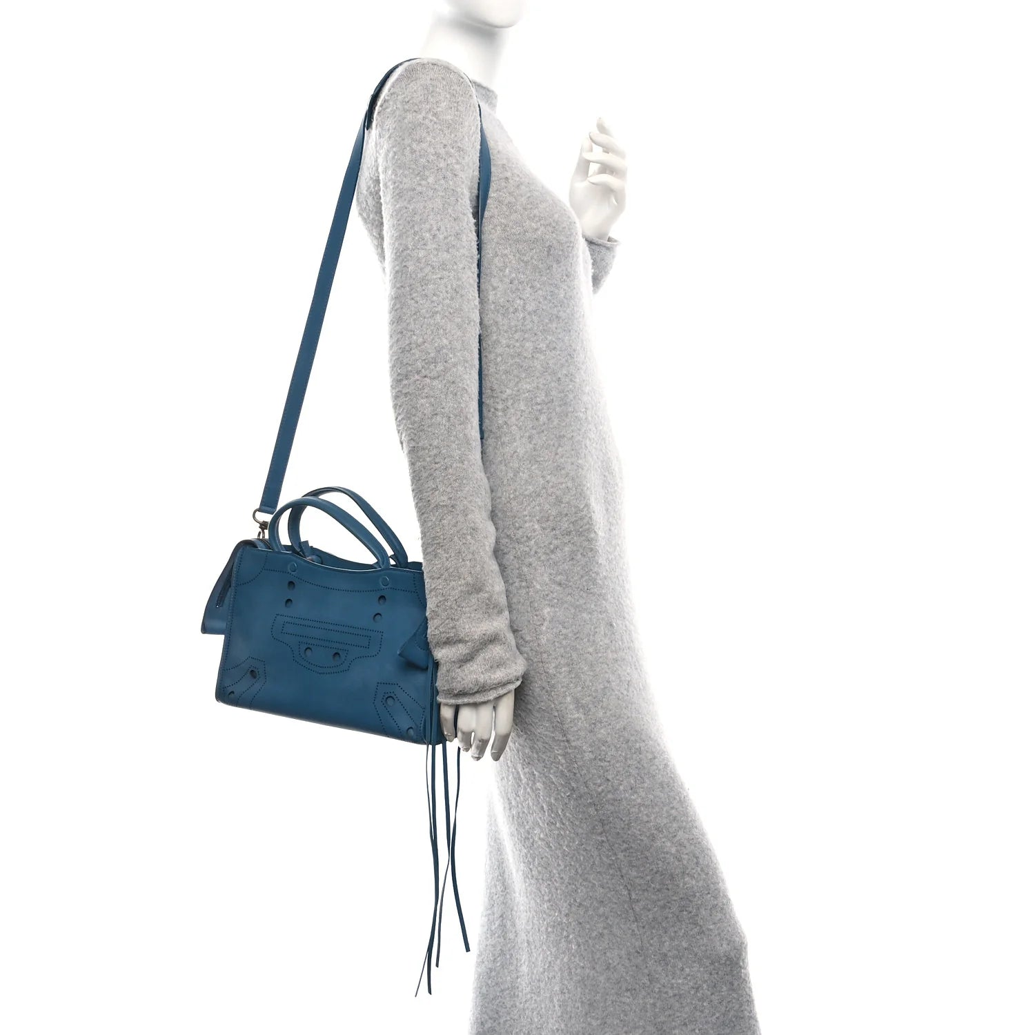 Veau Soyeux Perforated Blackout Hardware S City Bleu Canard