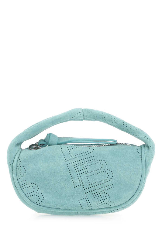 SEA GREEN SUEDE MICRO CUSH HANDBAG