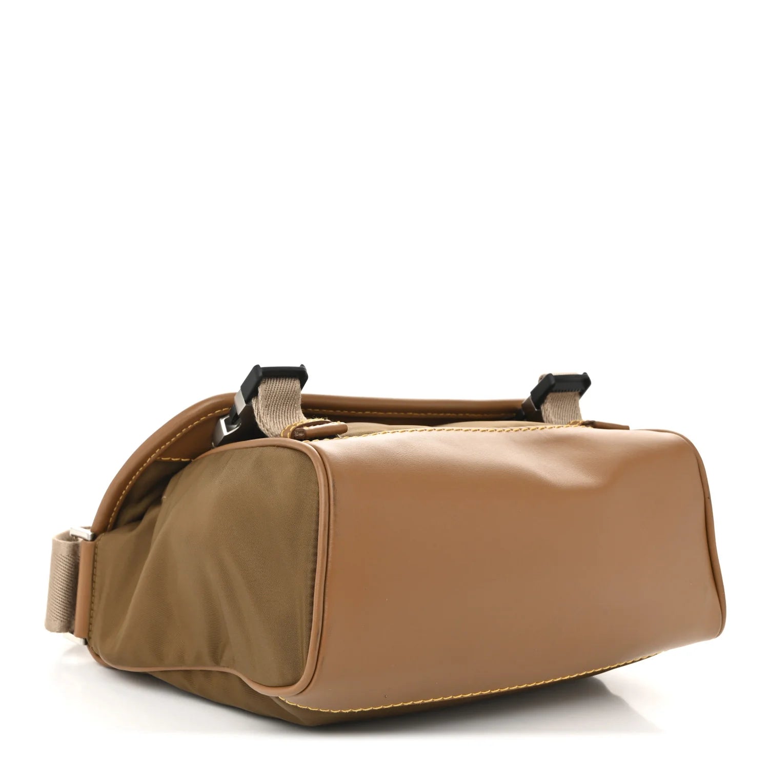 Re-Nylon Nappa Triangle Medium Shoulder Bag Cocoa