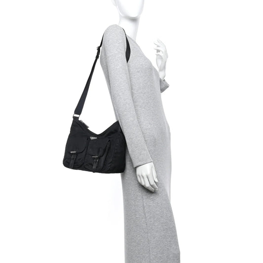 Tessuto Nylon Messenger Bag Black