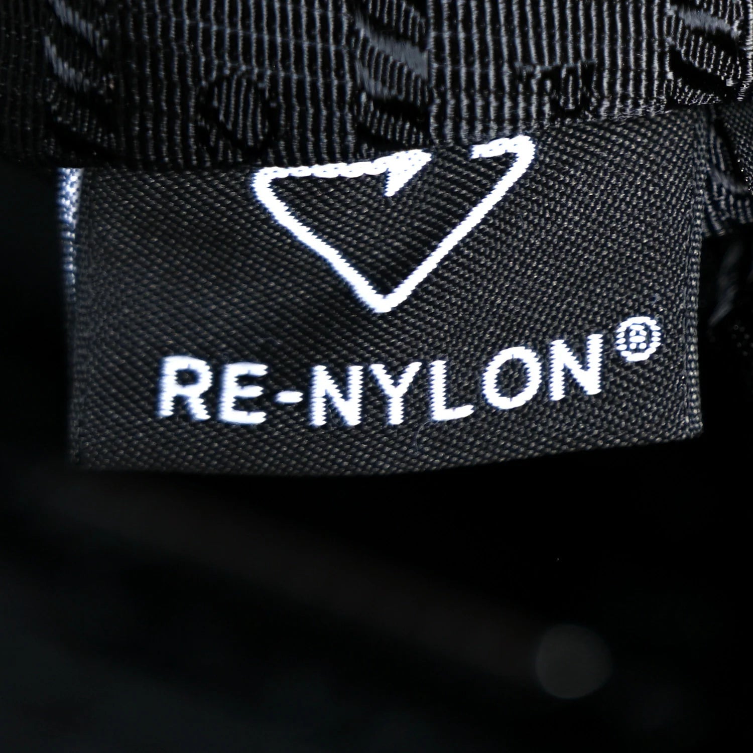 Re-Nylon Nappa Triangle Quilted Padded Double Handled Zip Pocket Tote Black