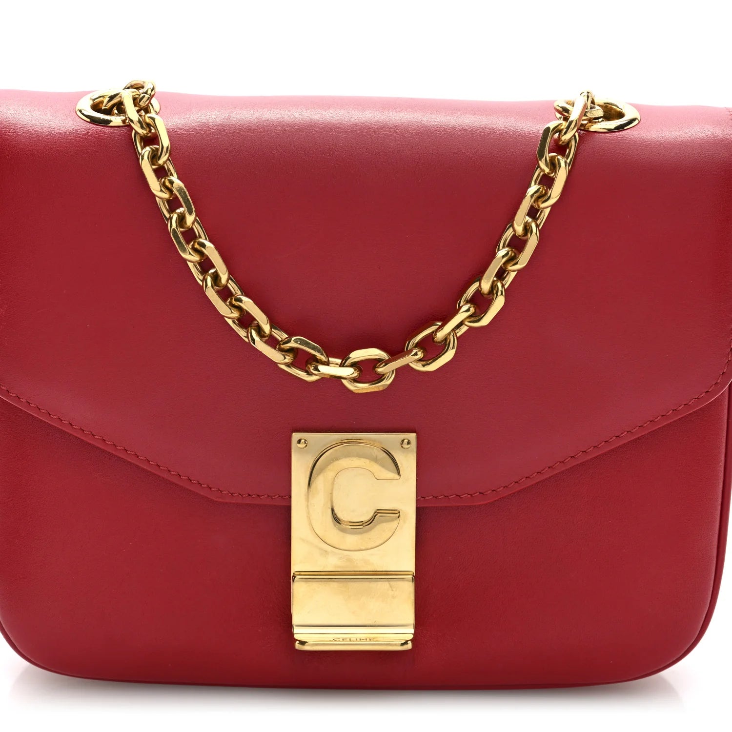 Shiny Calfskin Small C Bag Red