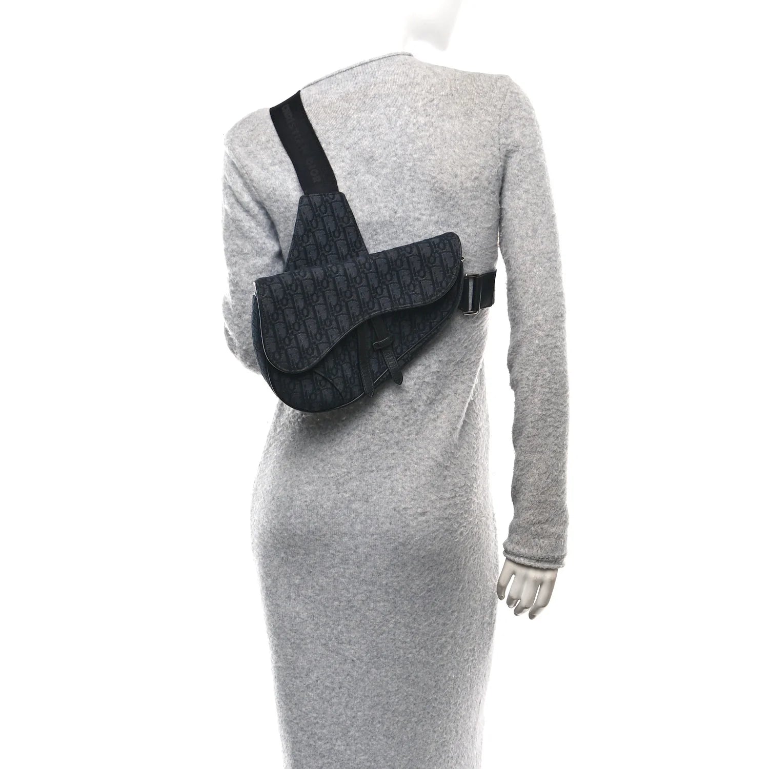 Oblique Mens Saddle Bag Black Blue