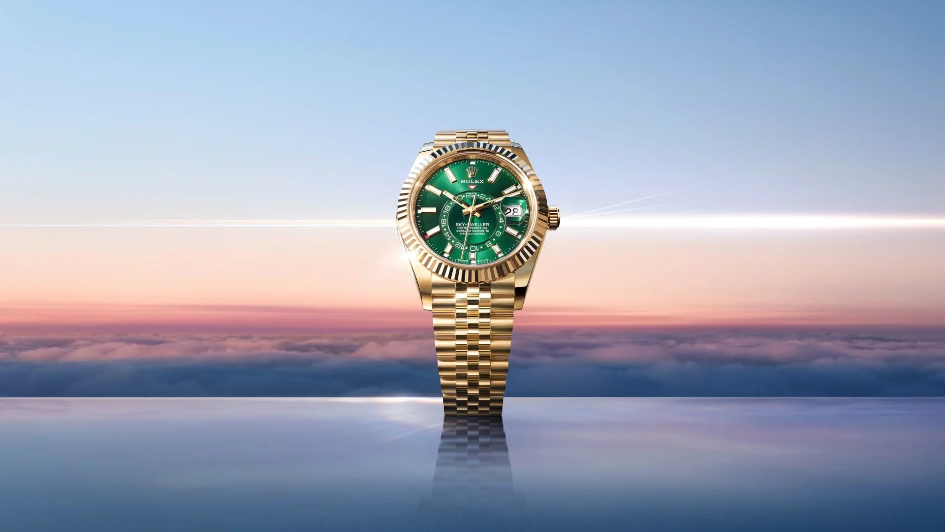 Unworn 2025,  Sky-Dweller, 42Mm, 18K Yellow Gold, Ref# 336938-0008, Box & Papers