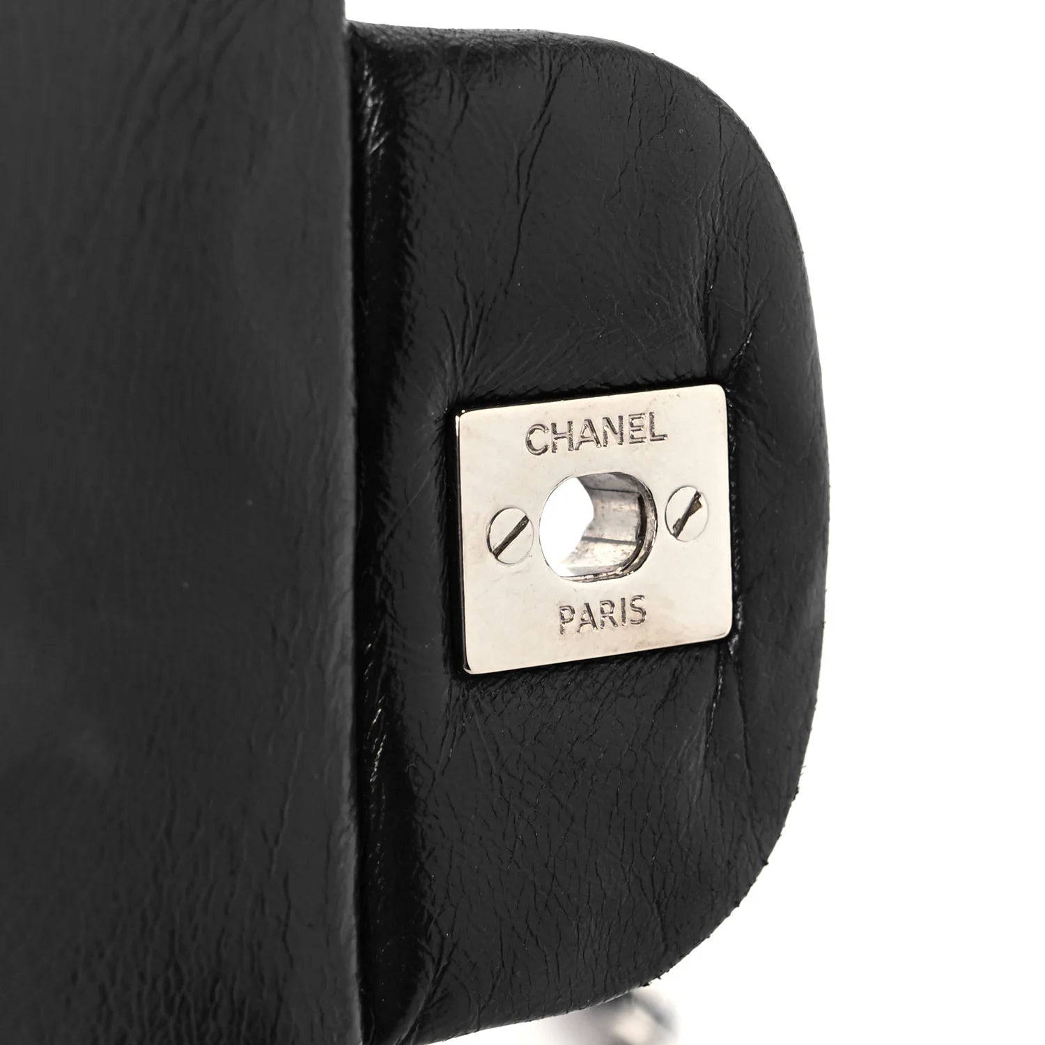 Patent Quilted Maxi Single Flap Black