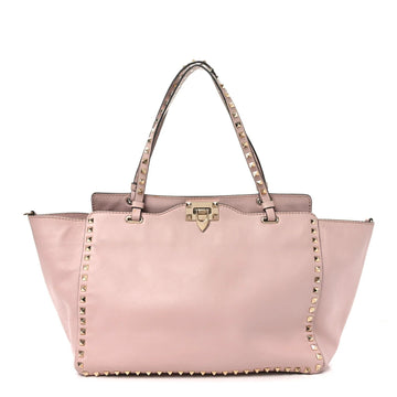 Vitello Medium Rockstud Tote Poudre