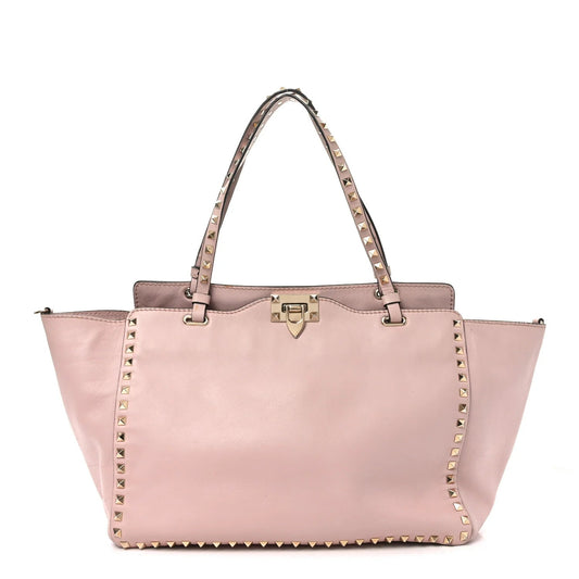 Vitello Medium Rockstud Tote Poudre